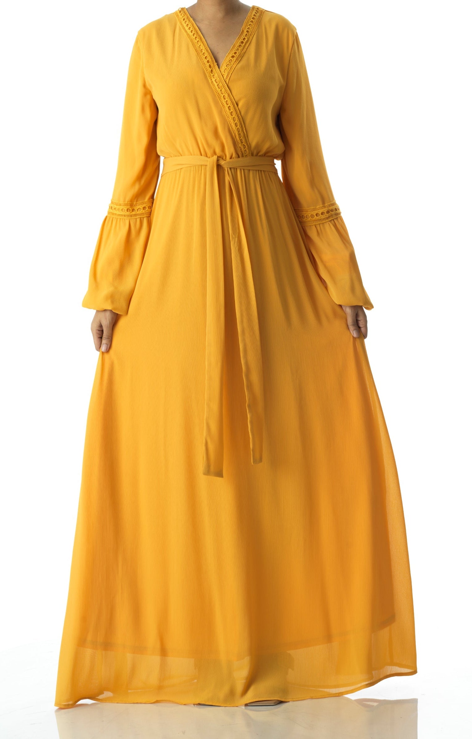 Ayesha v-neck lace details maxi dress Kabayare