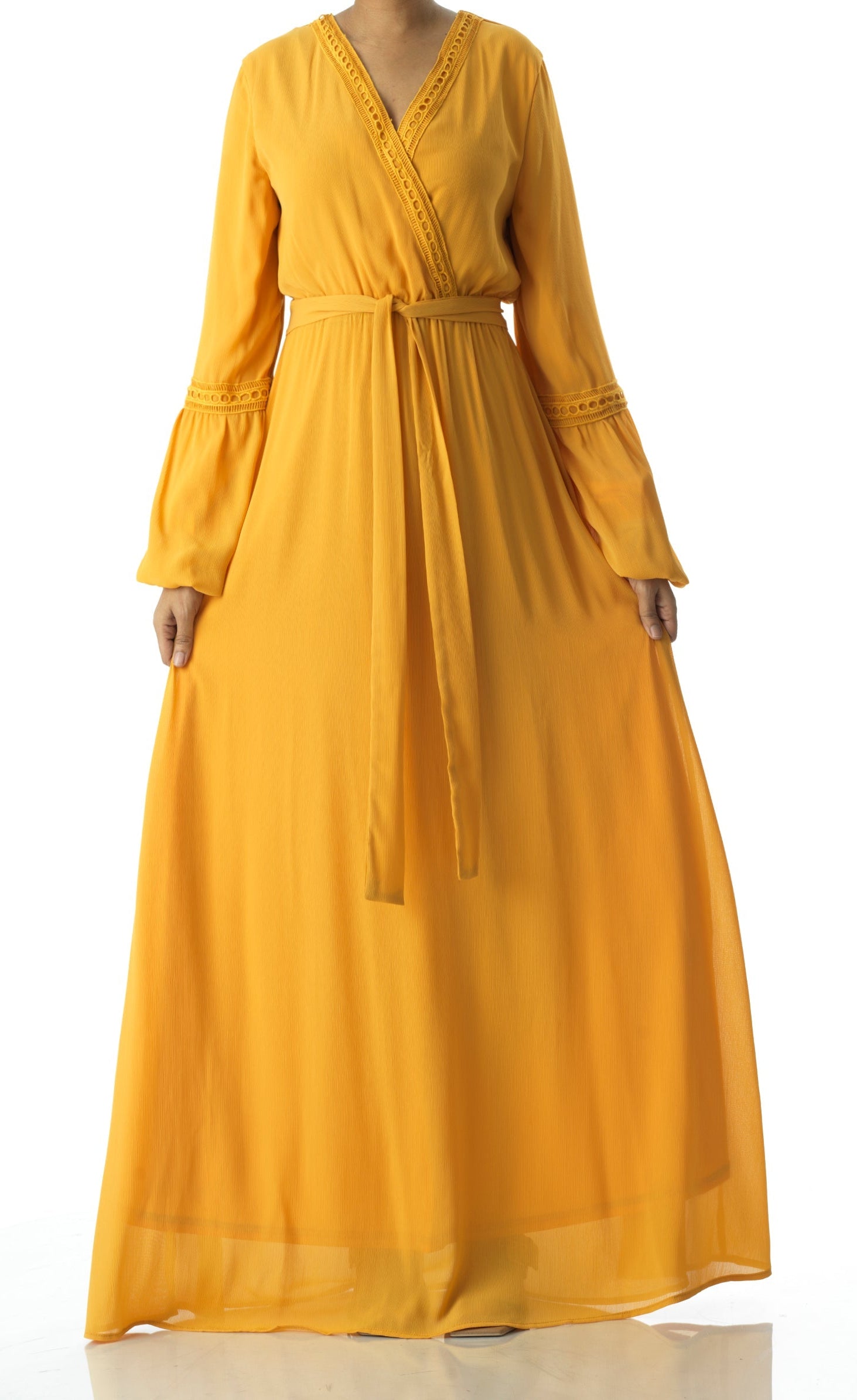 Ayesha v-neck lace details maxi dress Kabayare