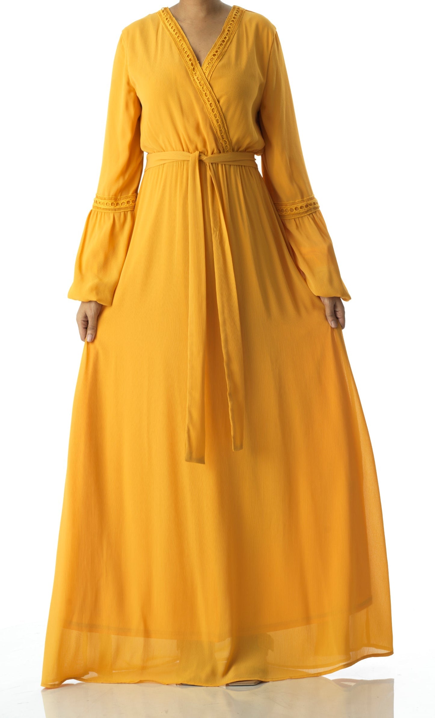 Ayesha v-neck lace details maxi dress Kabayare