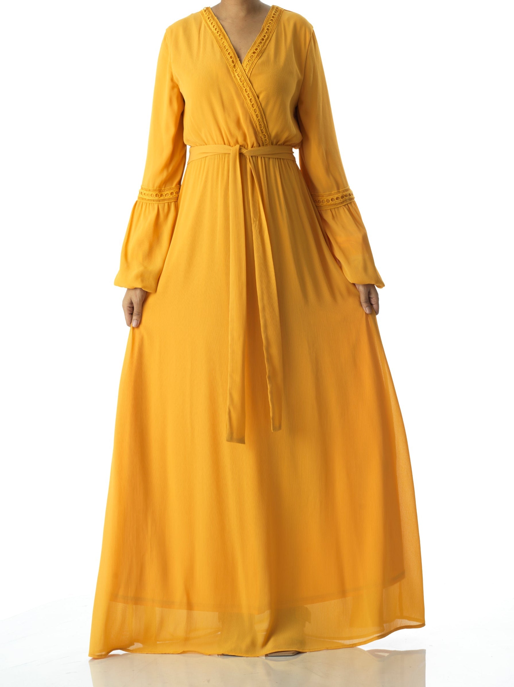 Ayesha v-neck lace details maxi dress Kabayare