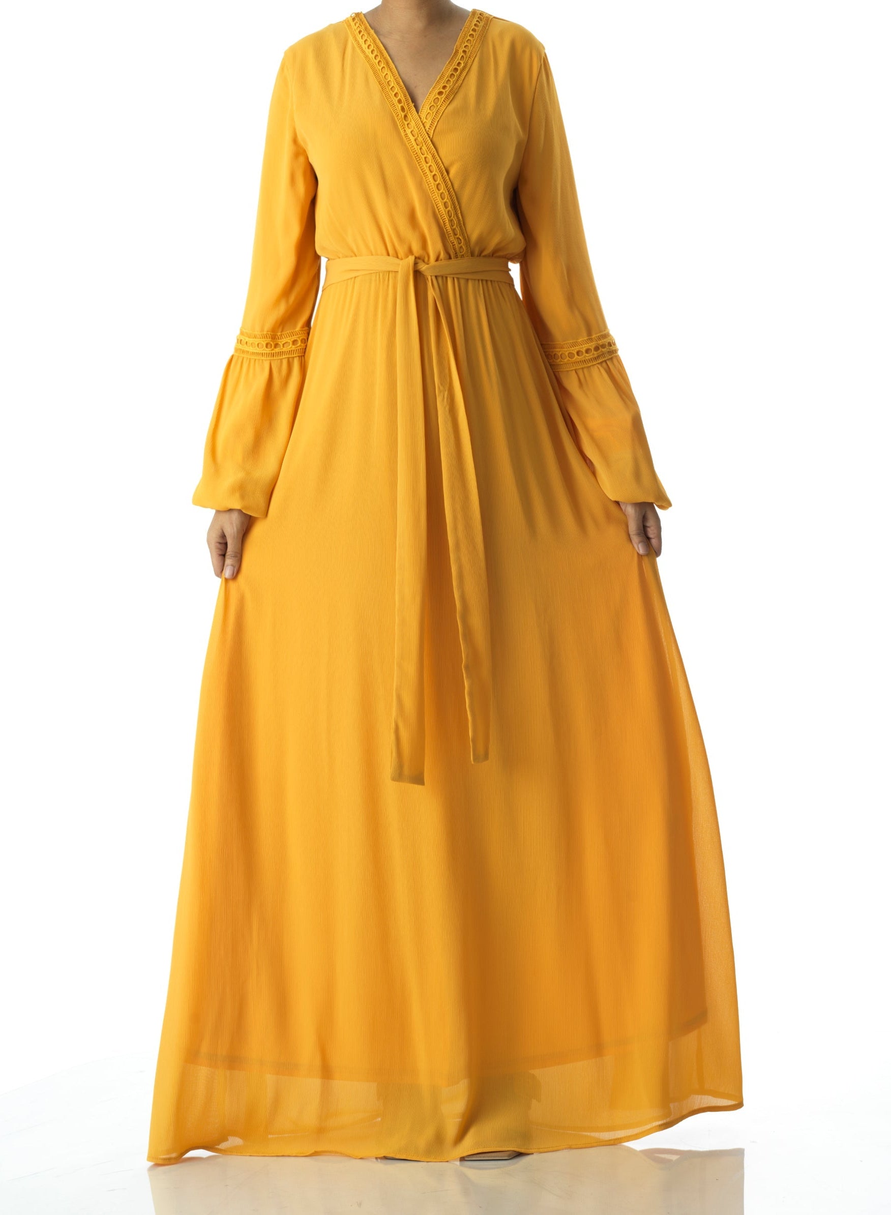 Ayesha v-neck lace details maxi dress Kabayare