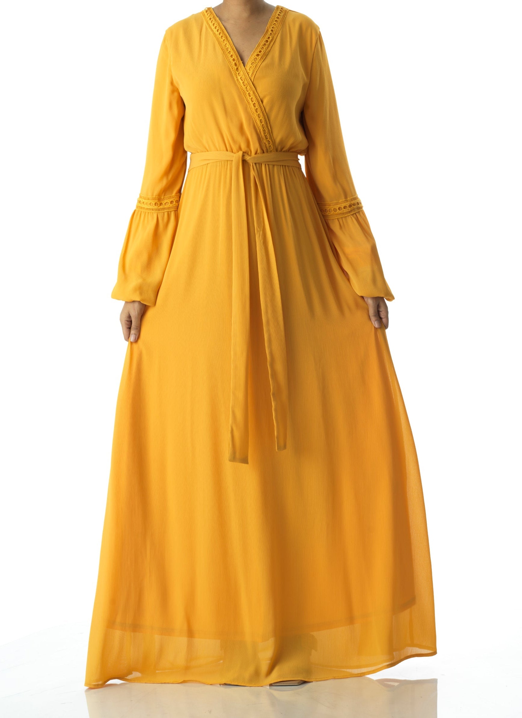 Ayesha v-neck lace details maxi dress Kabayare