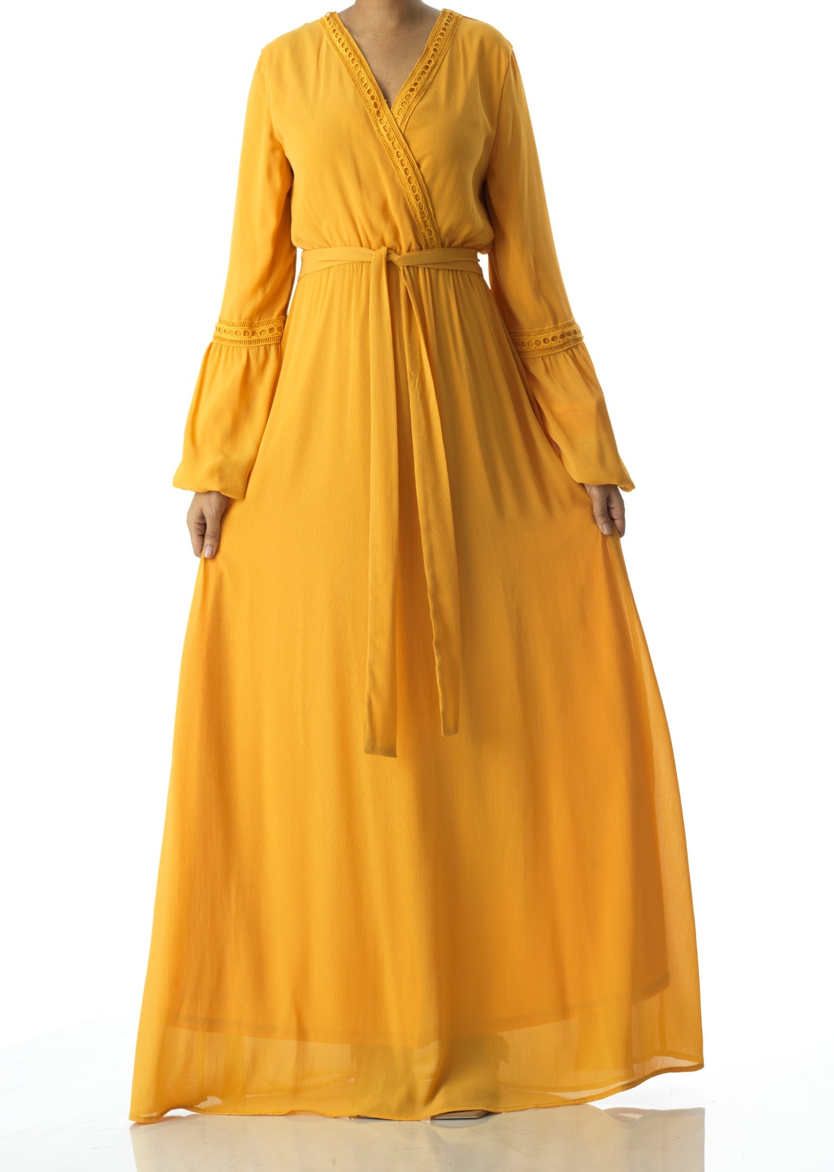 Ayesha v-neck lace details maxi dress Kabayare