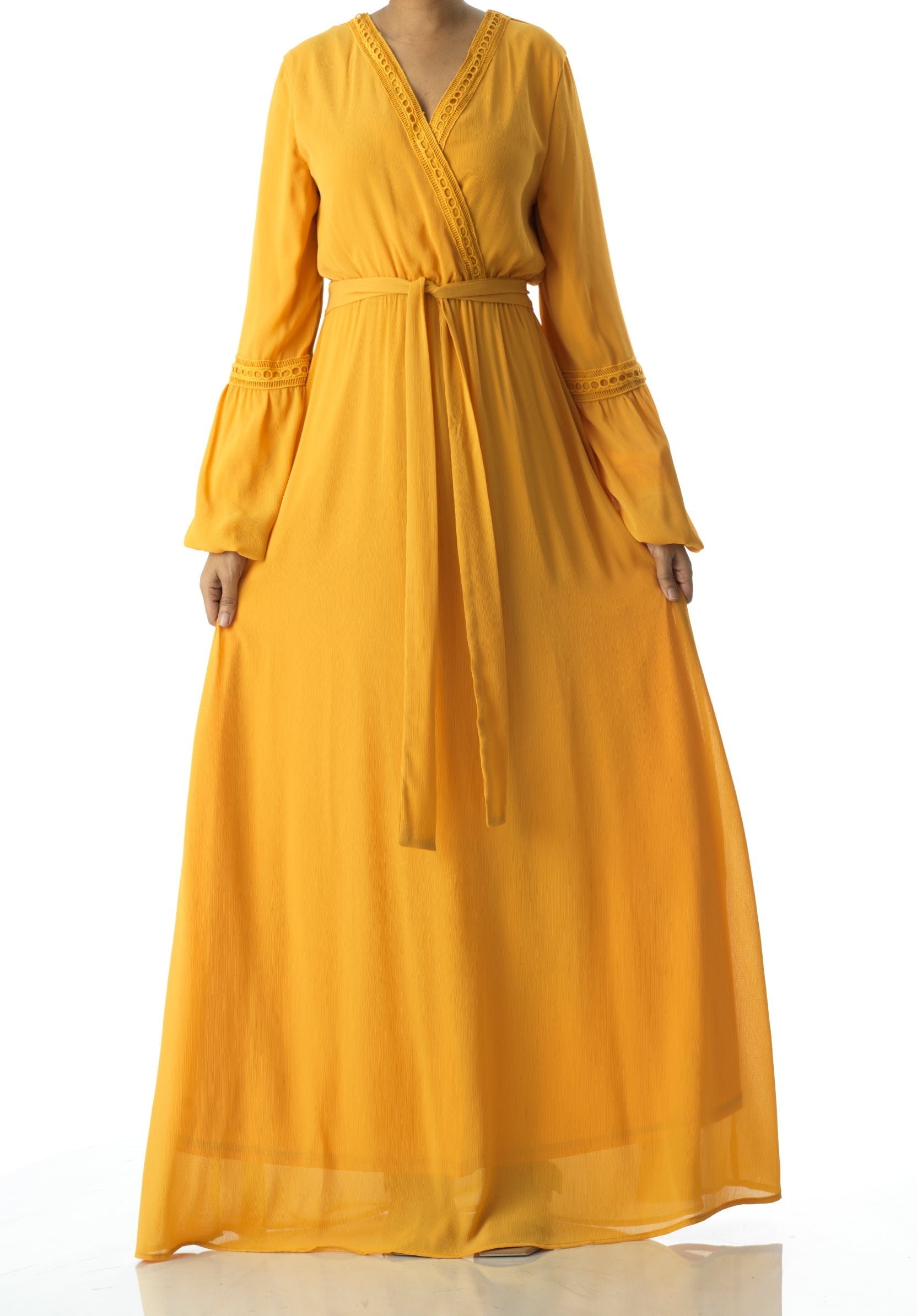 Ayesha v-neck lace details maxi dress Kabayare