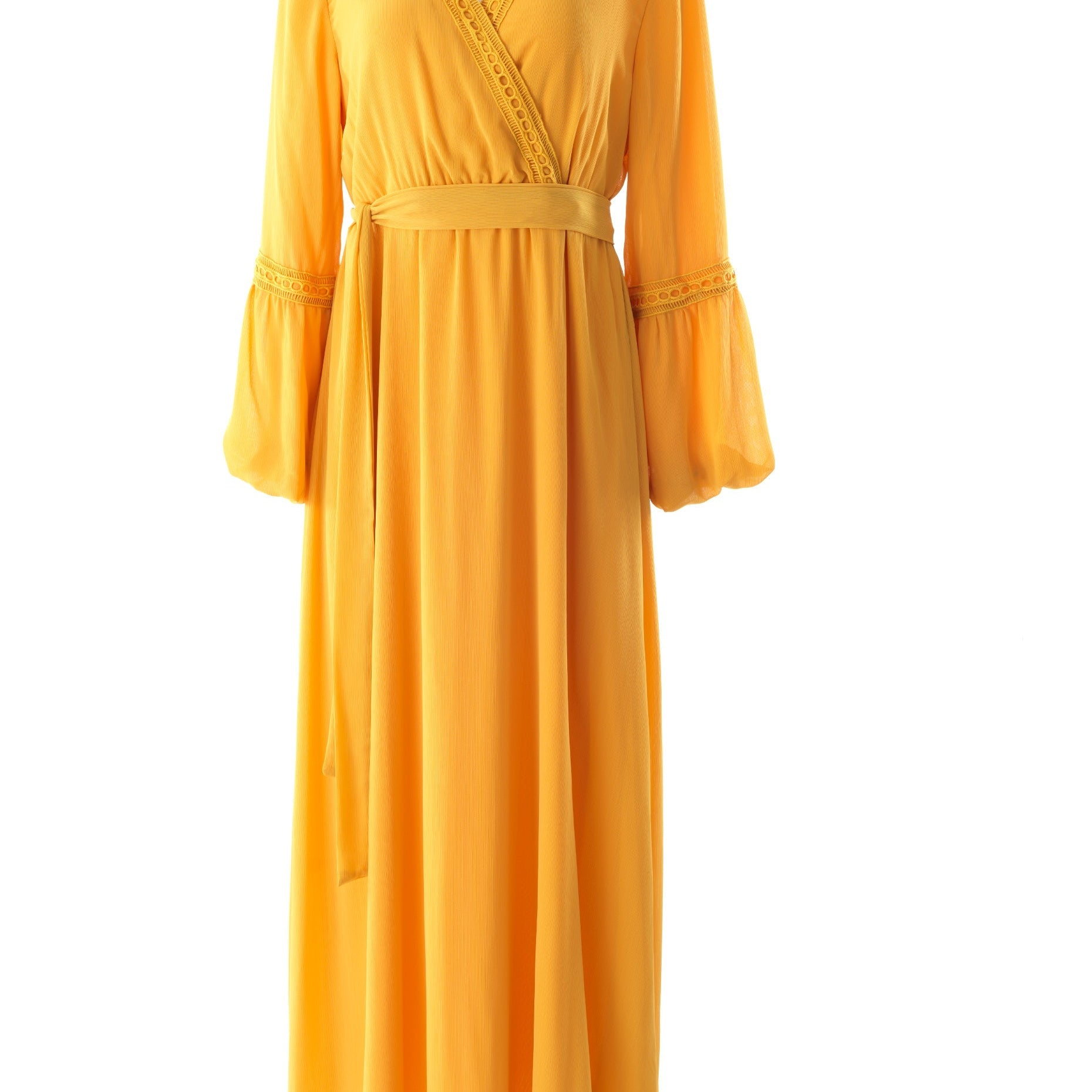 Ayesha v-neck lace details maxi dress Kabayare