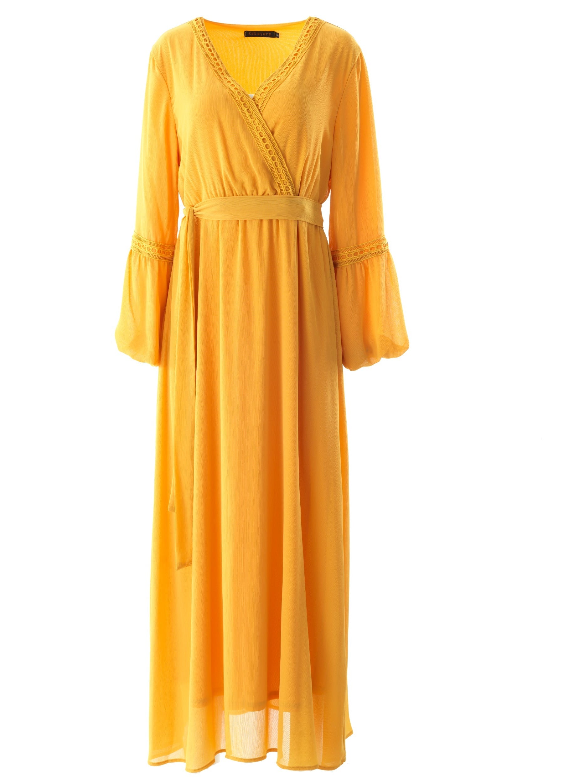 Ayesha v-neck lace details maxi dress Kabayare