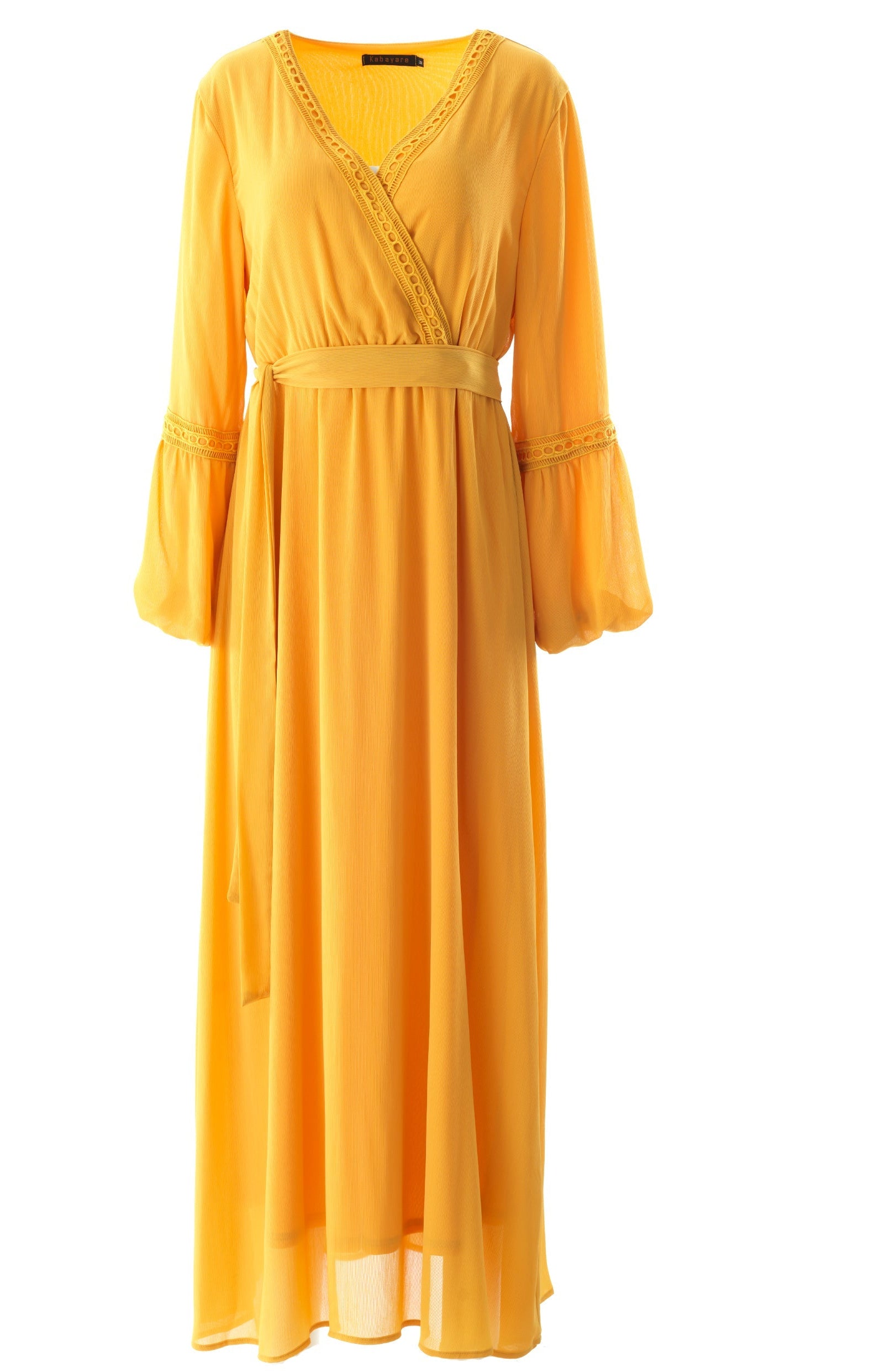 Ayesha v-neck lace details maxi dress Kabayare