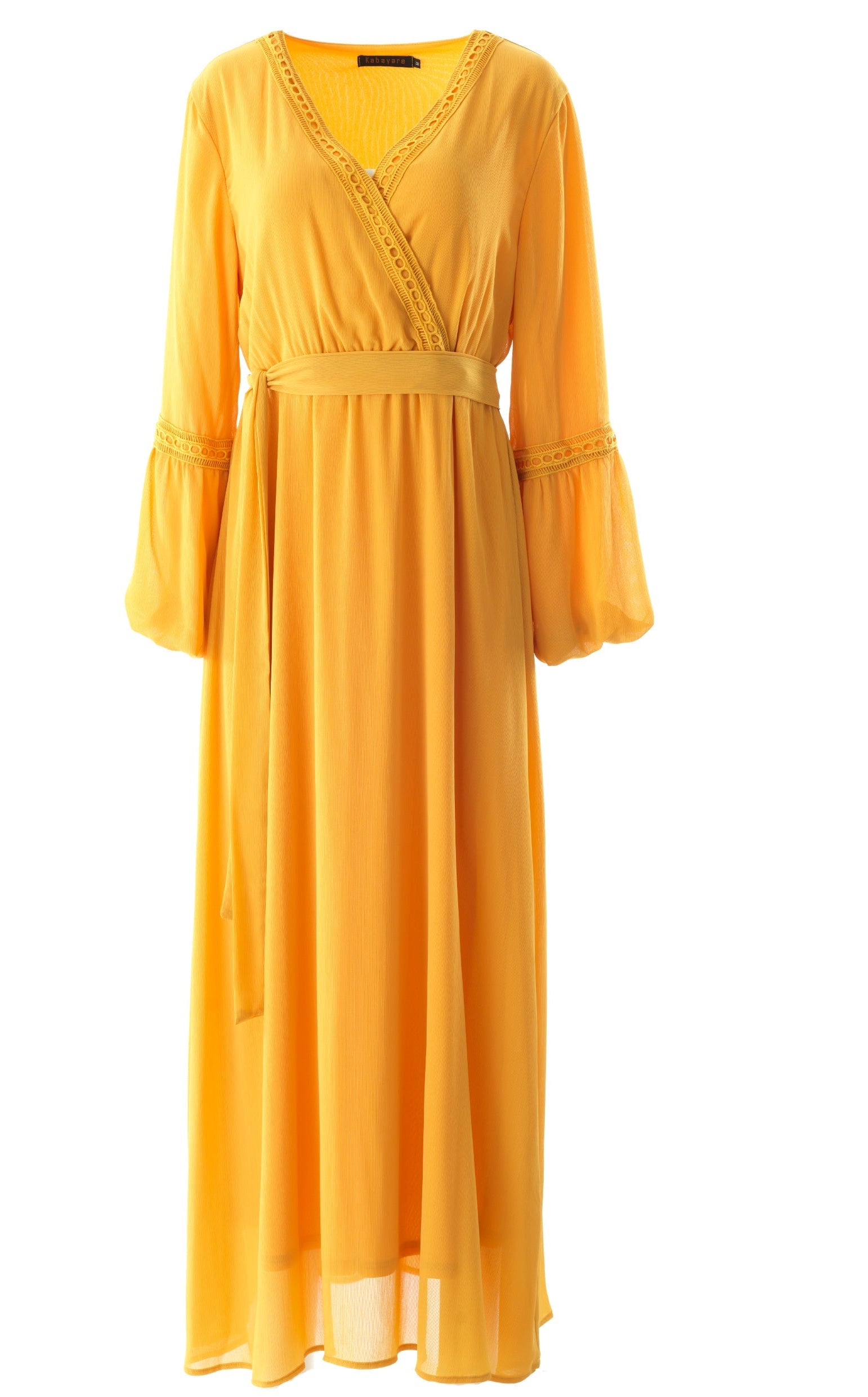 Ayesha v-neck lace details maxi dress Kabayare