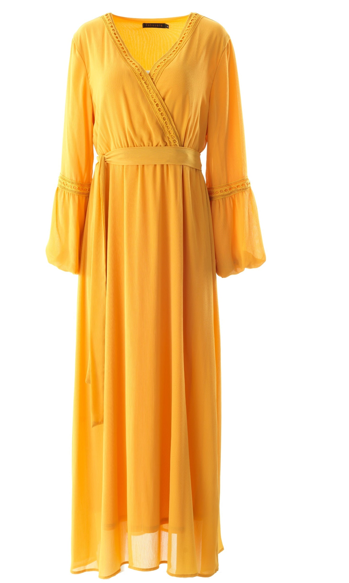 Ayesha v-neck lace details maxi dress Kabayare