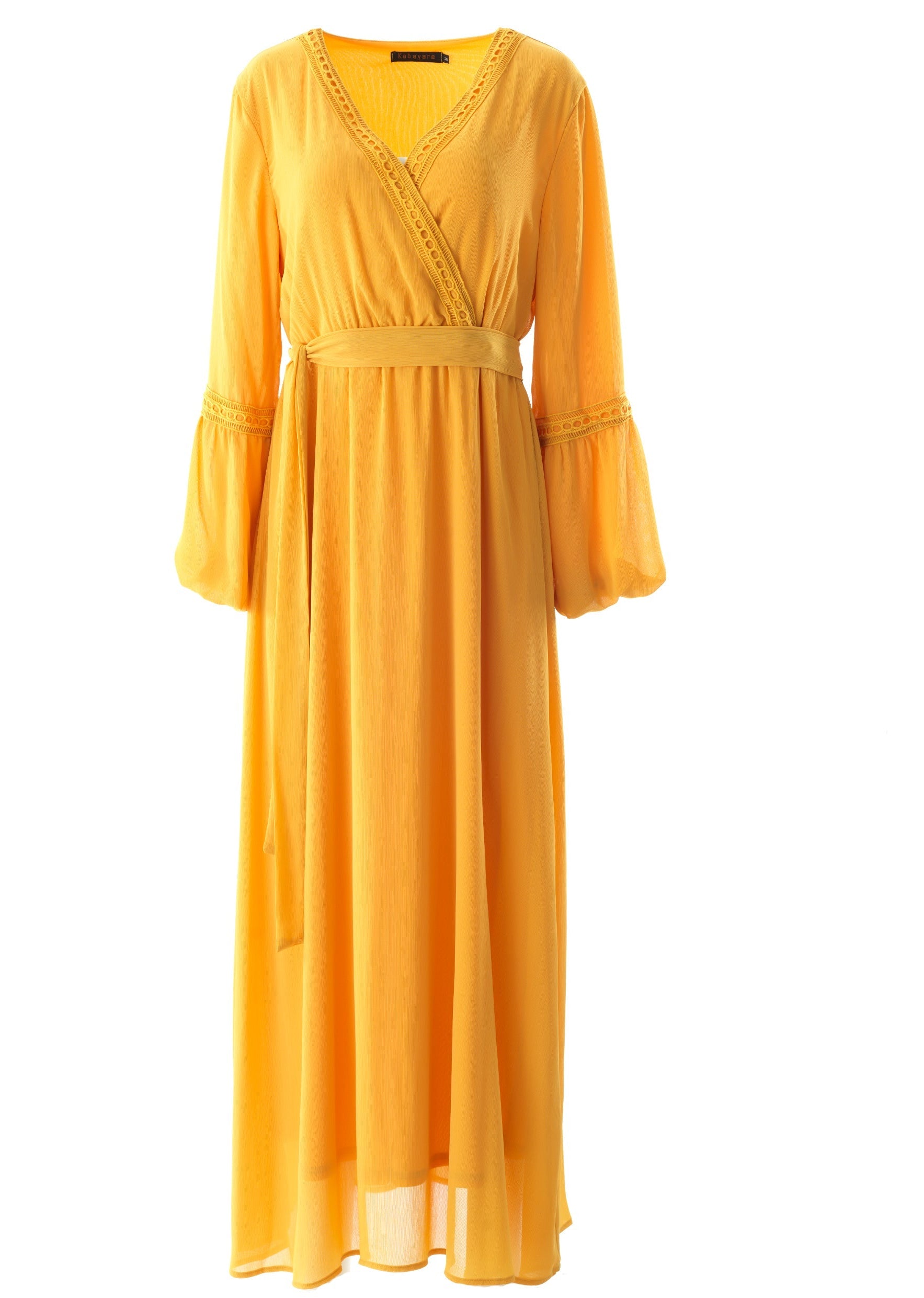 Ayesha v-neck lace details maxi dress Kabayare
