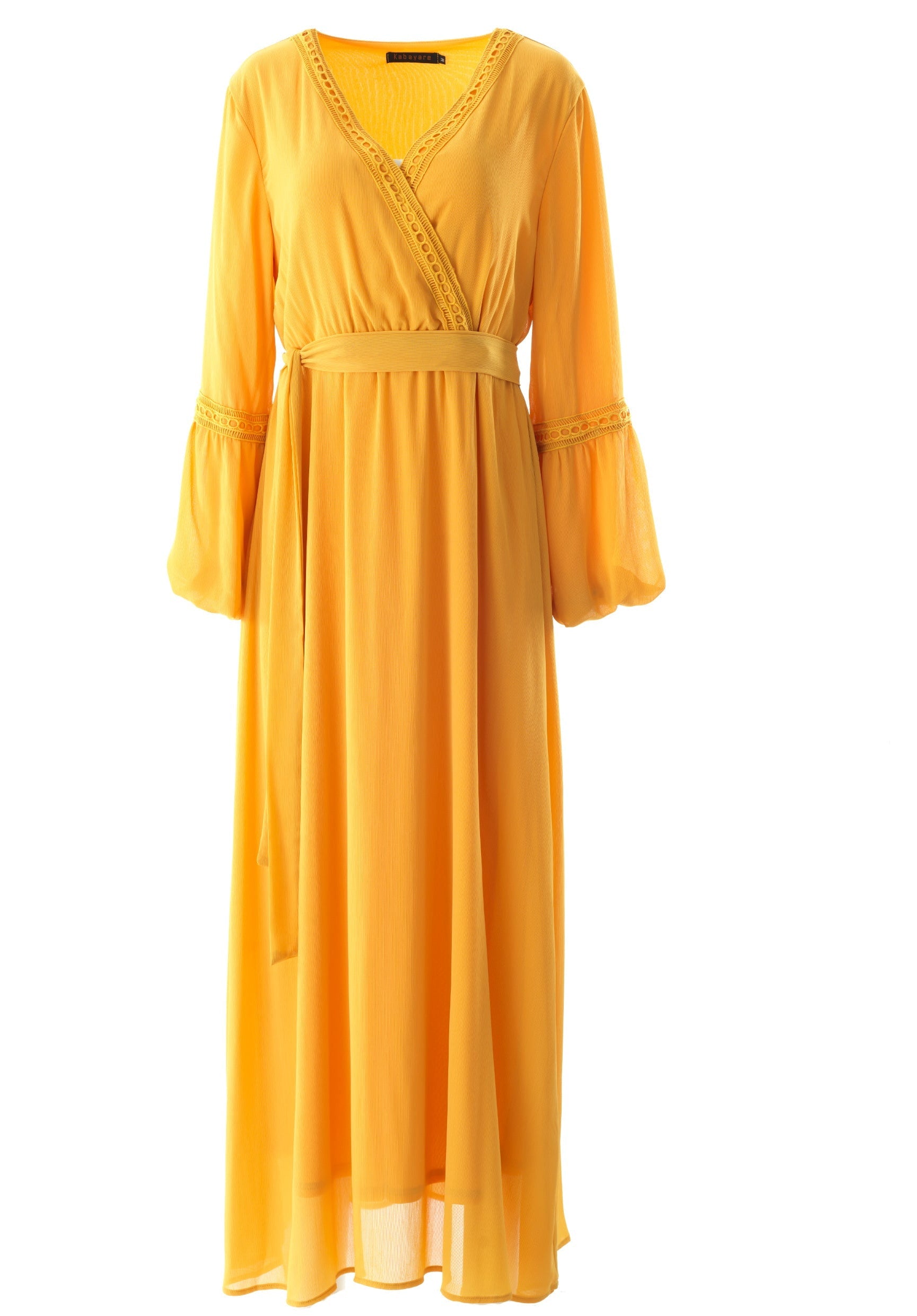 Ayesha v-neck lace details maxi dress Kabayare