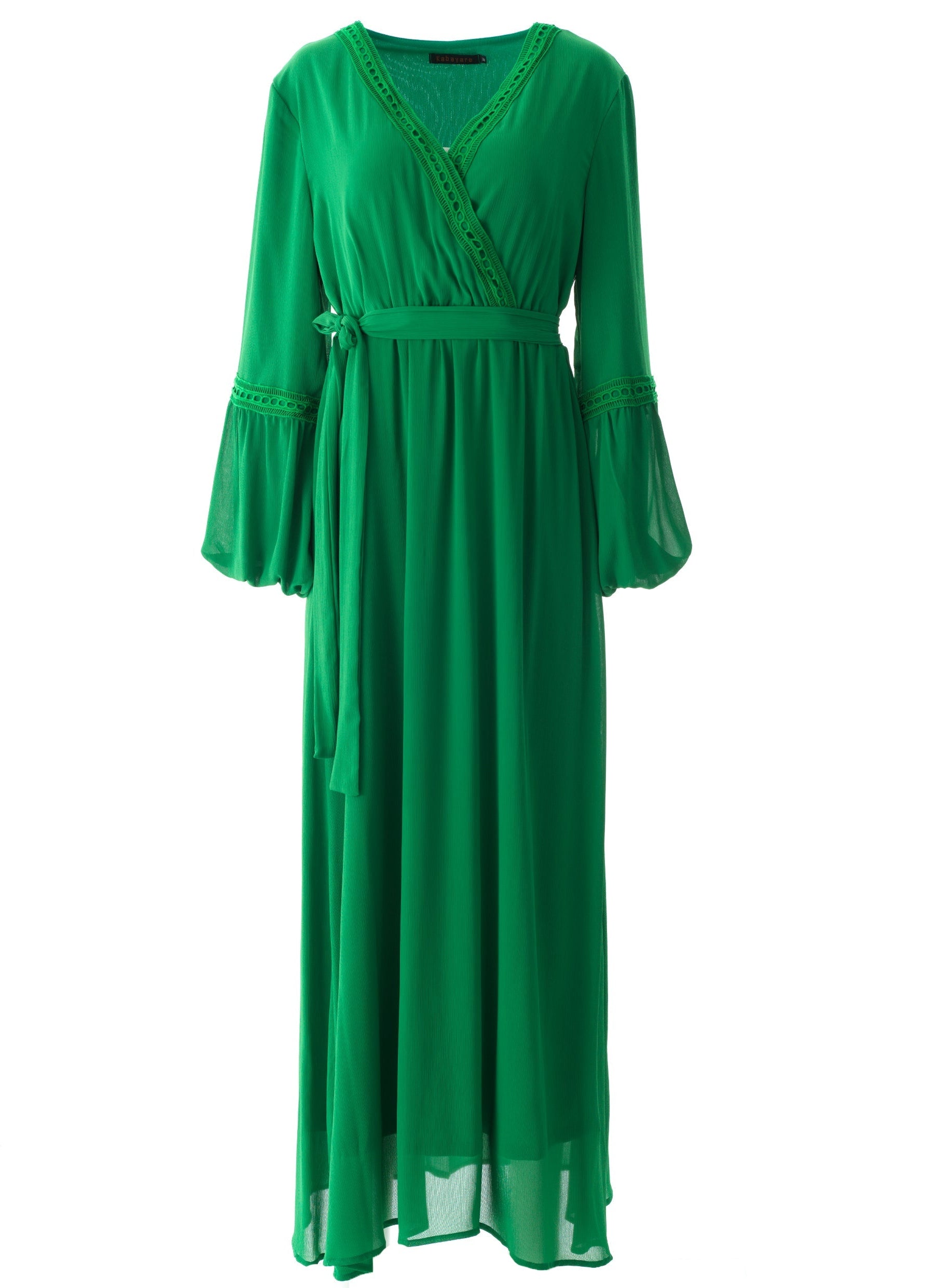 Ayesha v-neck lace details maxi dress Kabayare