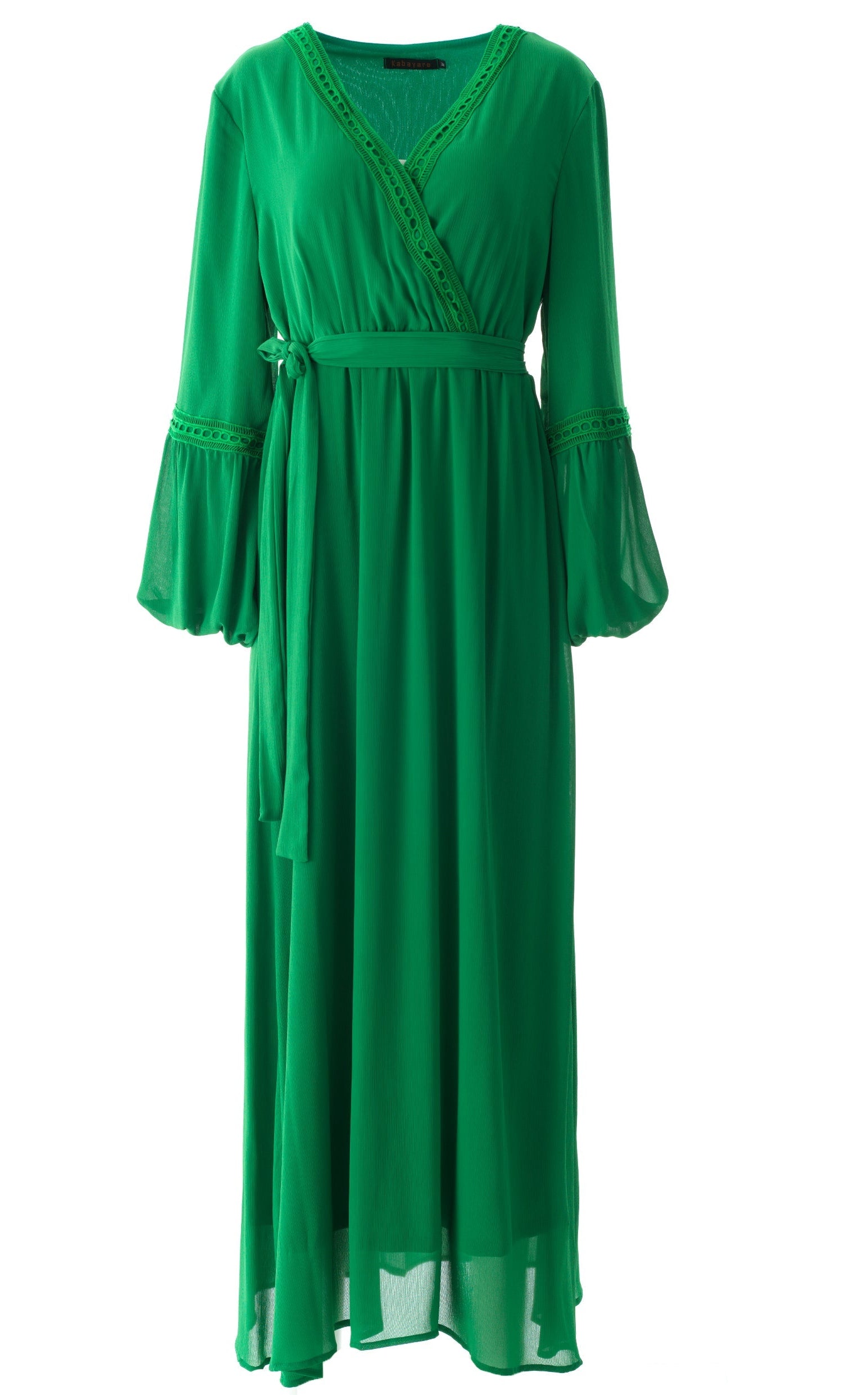 Ayesha v-neck lace details maxi dress Kabayare