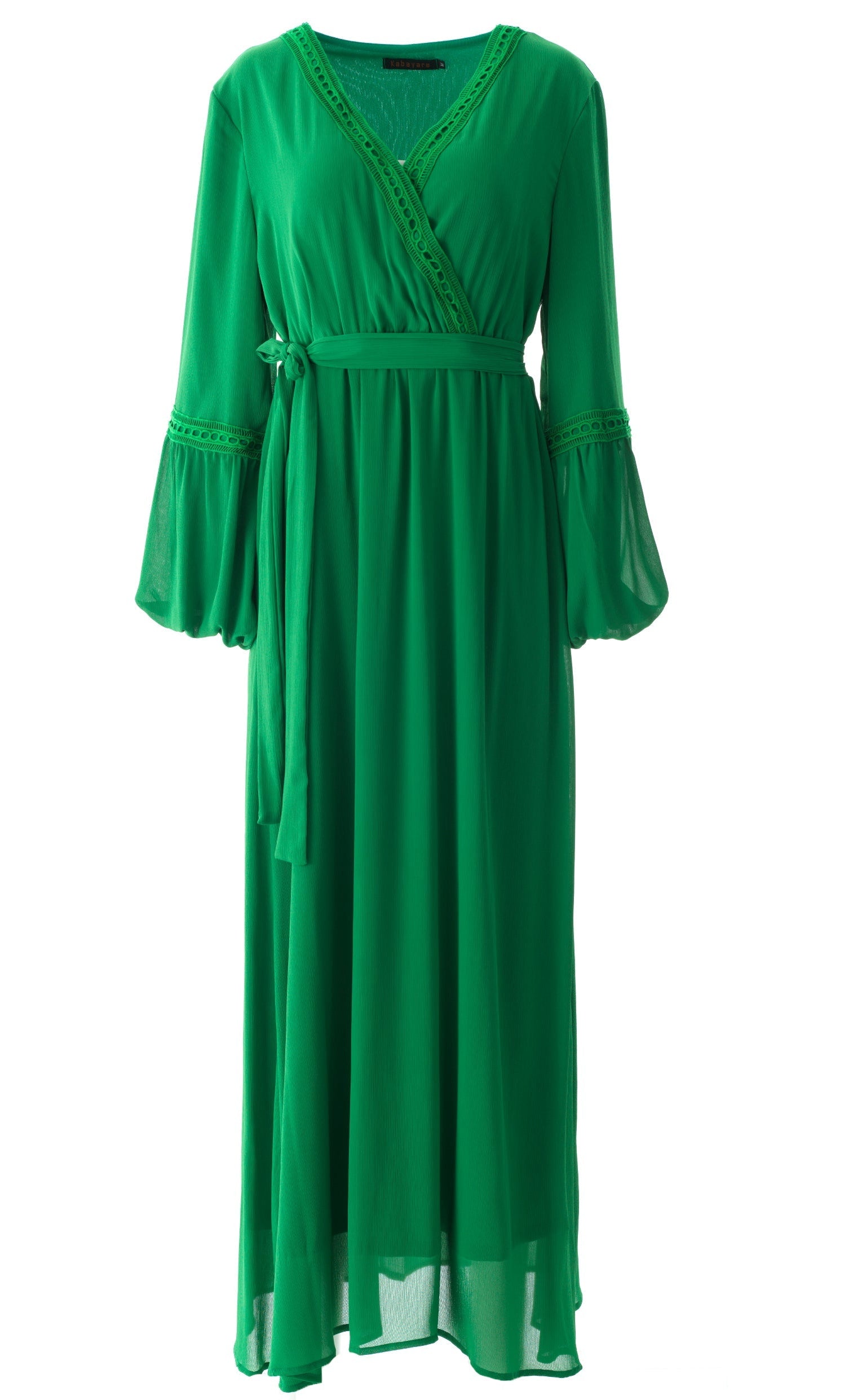 Ayesha v-neck lace details maxi dress Kabayare