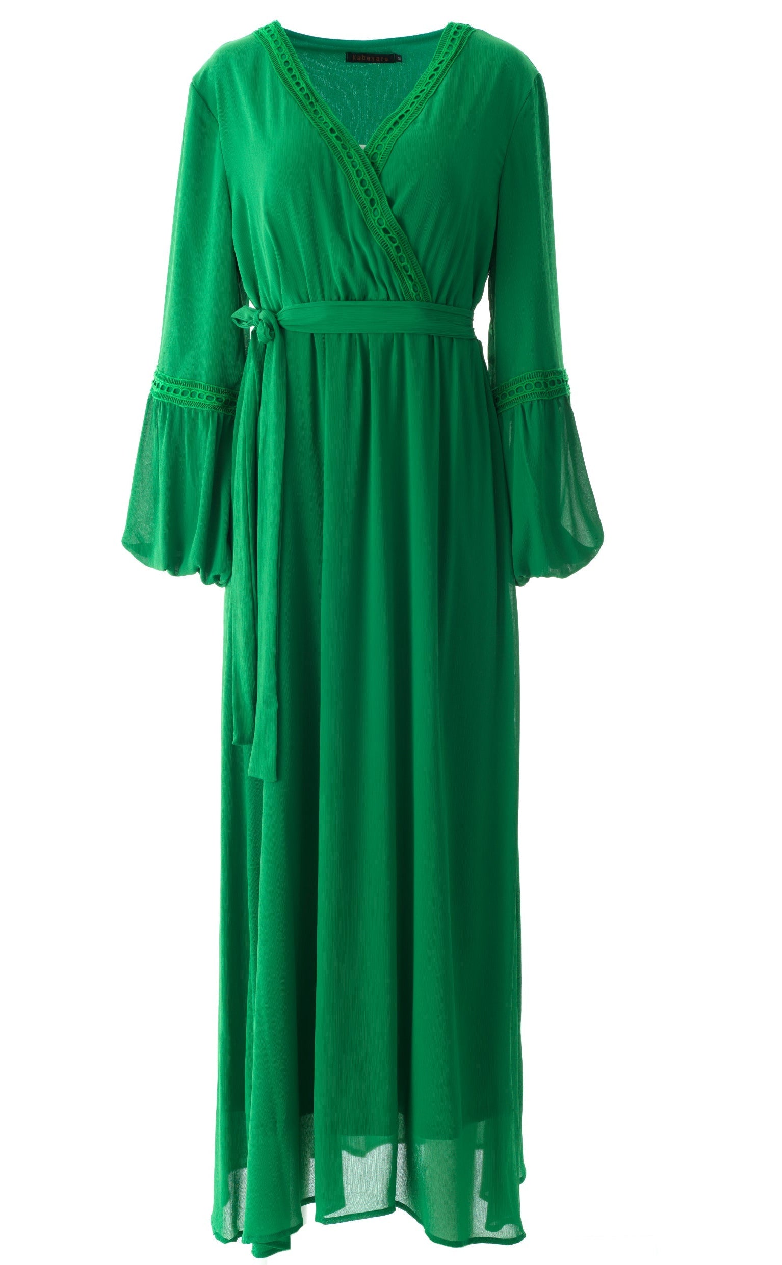 Ayesha v-neck lace details maxi dress Kabayare