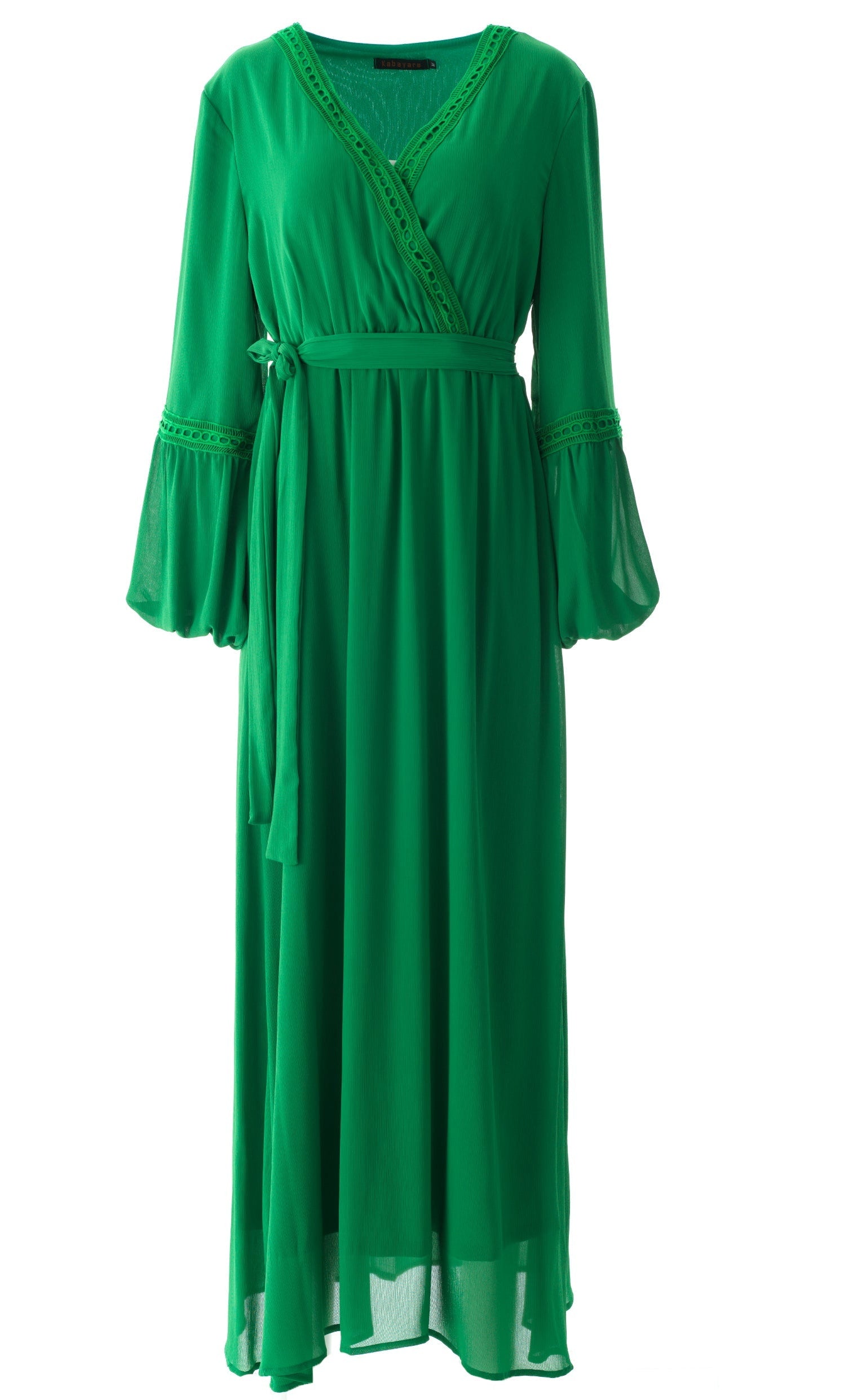 Ayesha v-neck lace details maxi dress Kabayare