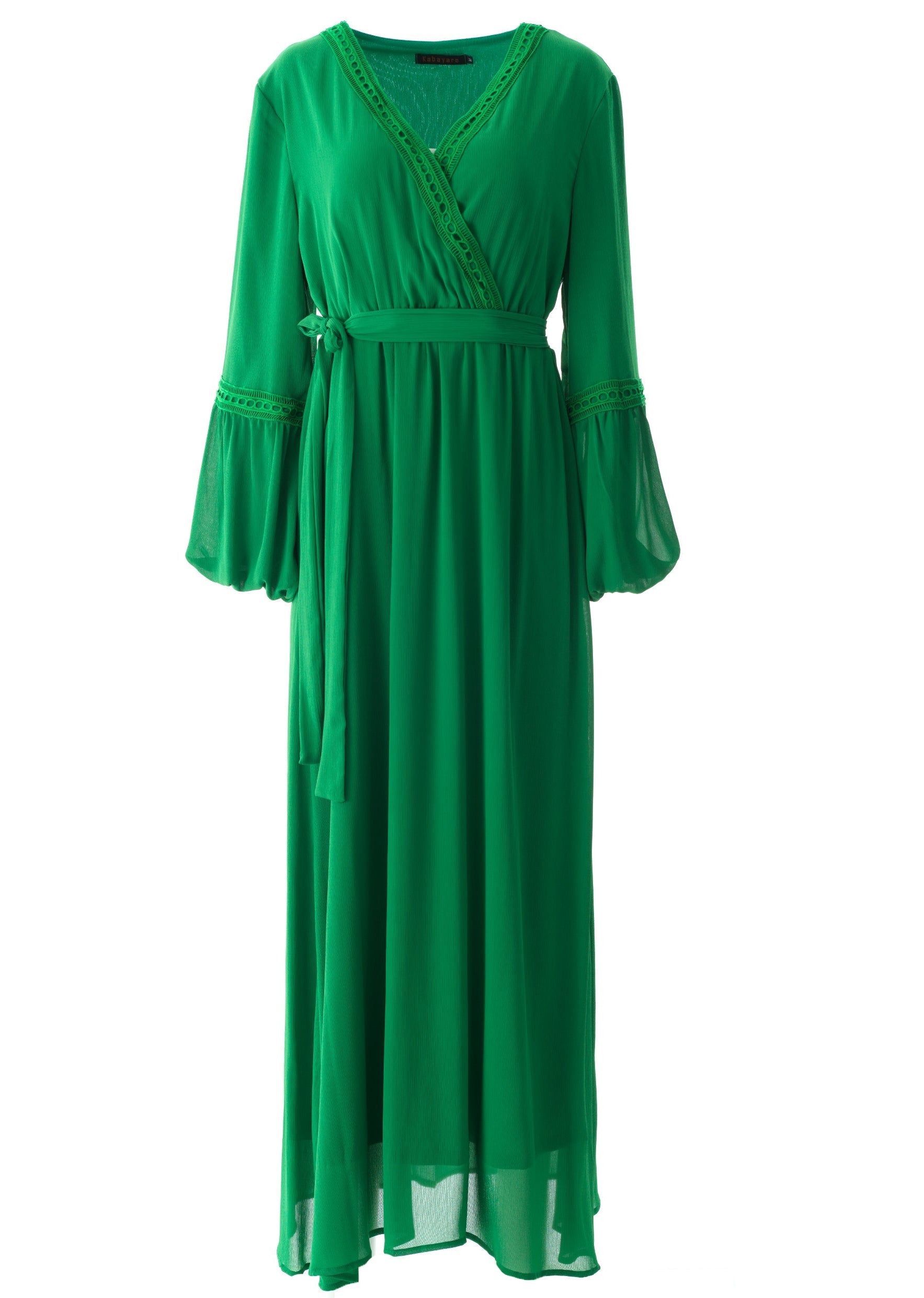Ayesha v-neck lace details maxi dress Kabayare