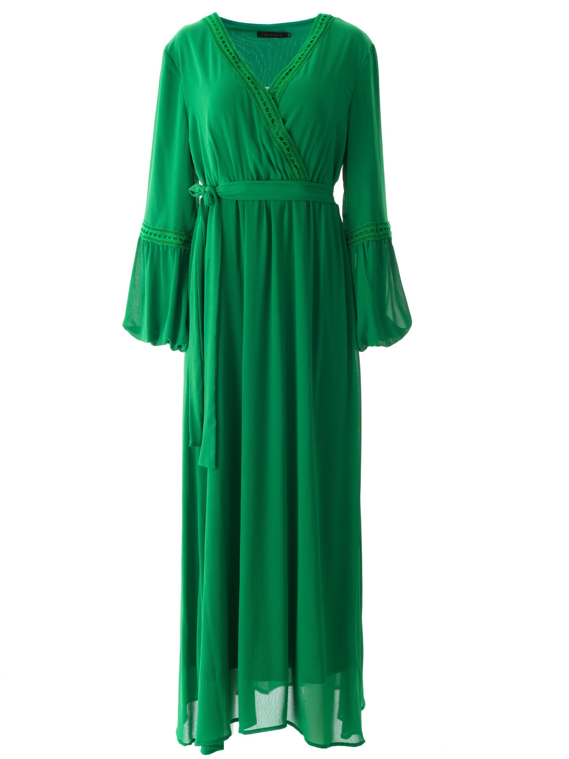 Ayesha v-neck lace details maxi dress Kabayare