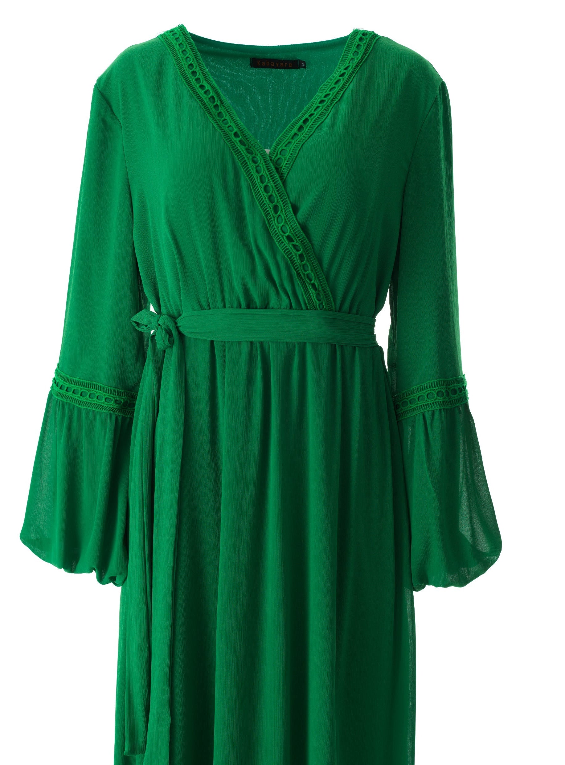 Ayesha v-neck lace details maxi dress Kabayare