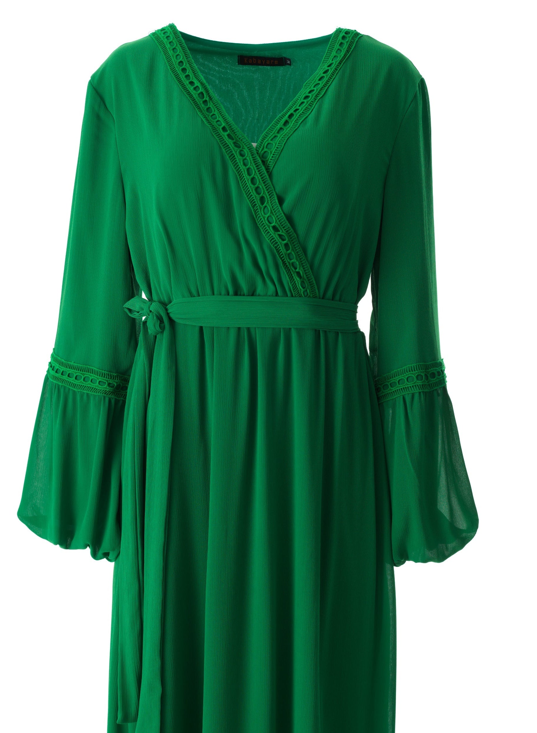 Ayesha v-neck lace details maxi dress Kabayare