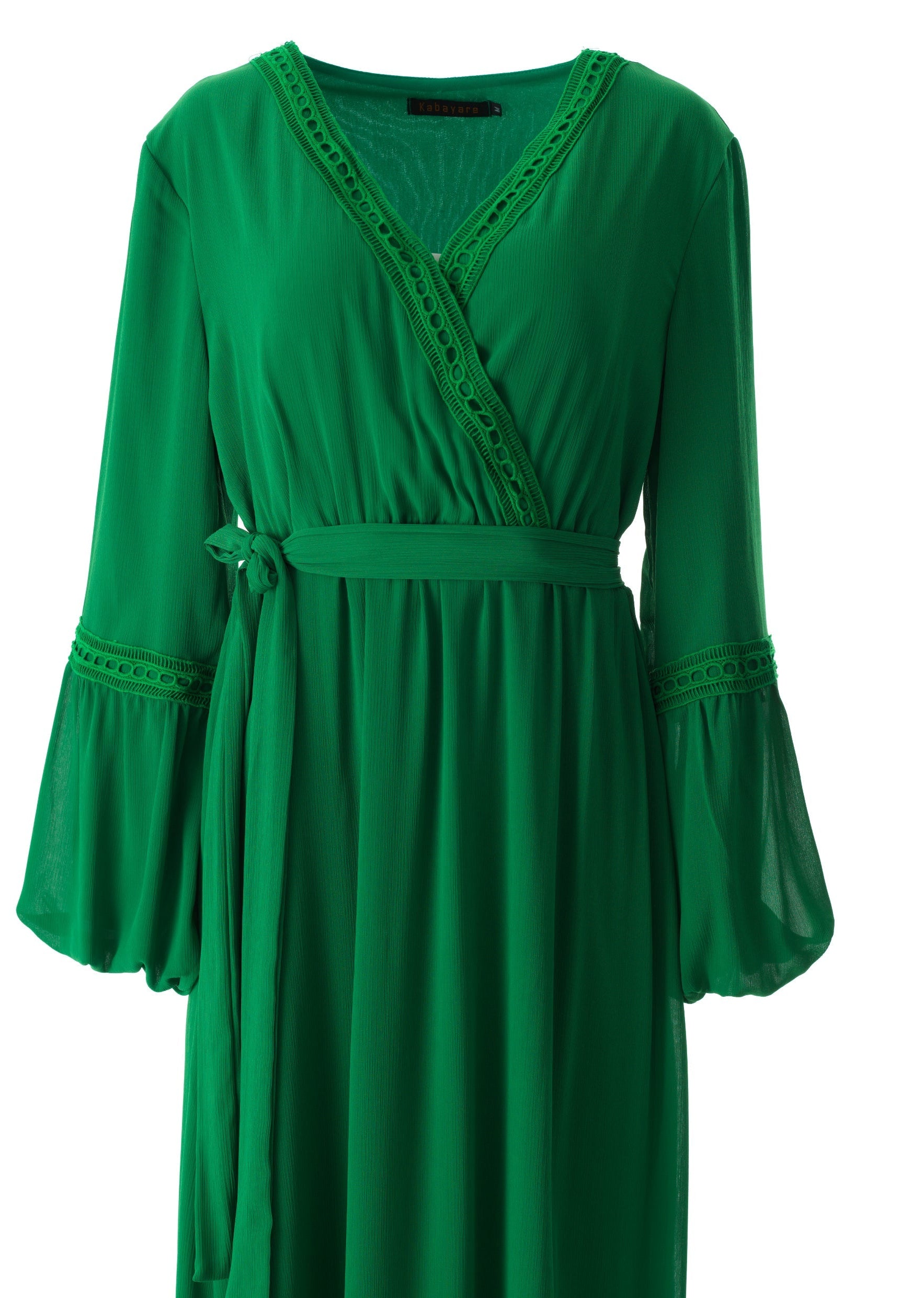 Ayesha v-neck lace details maxi dress Kabayare