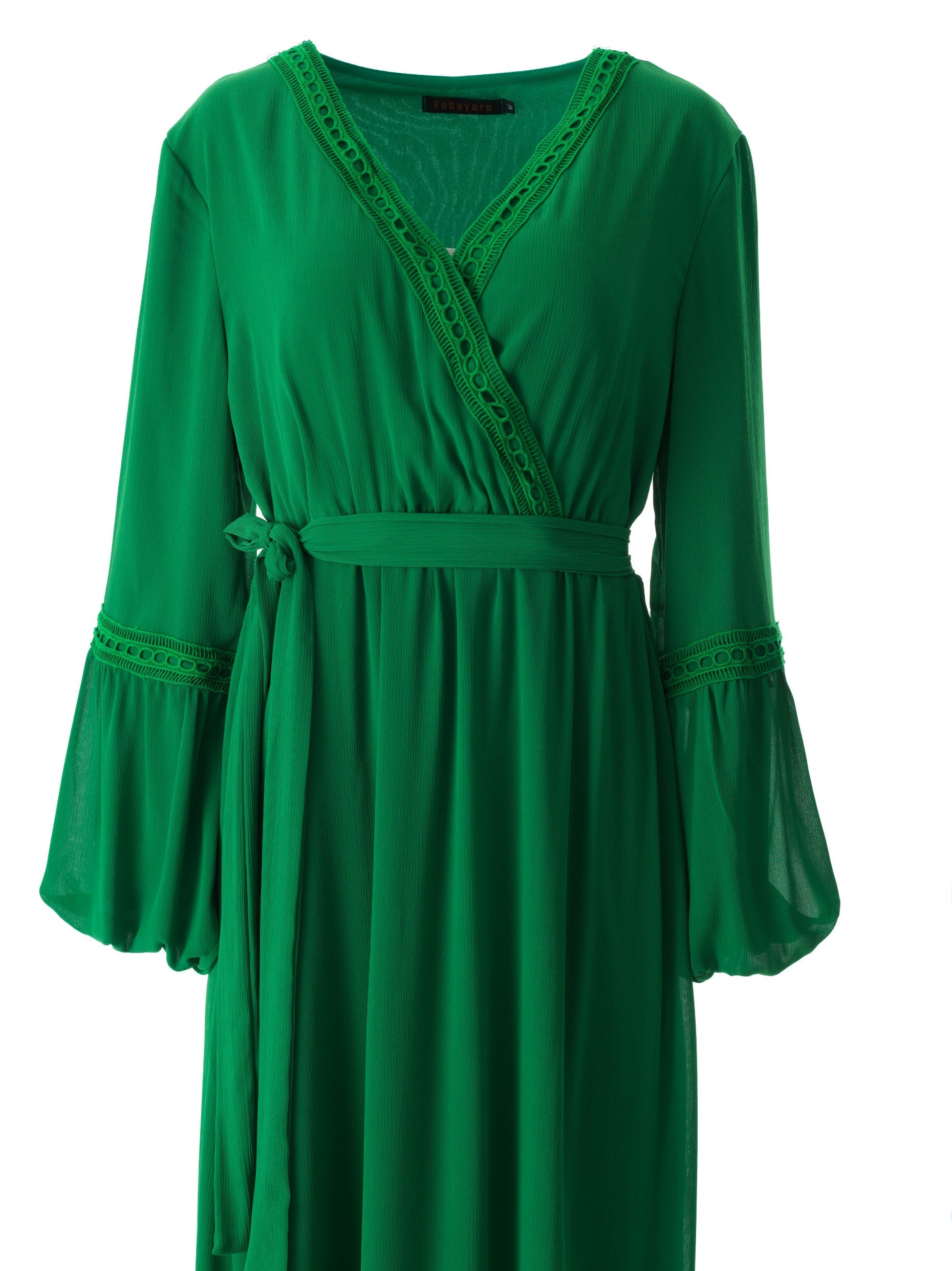 Ayesha v-neck lace details maxi dress Kabayare