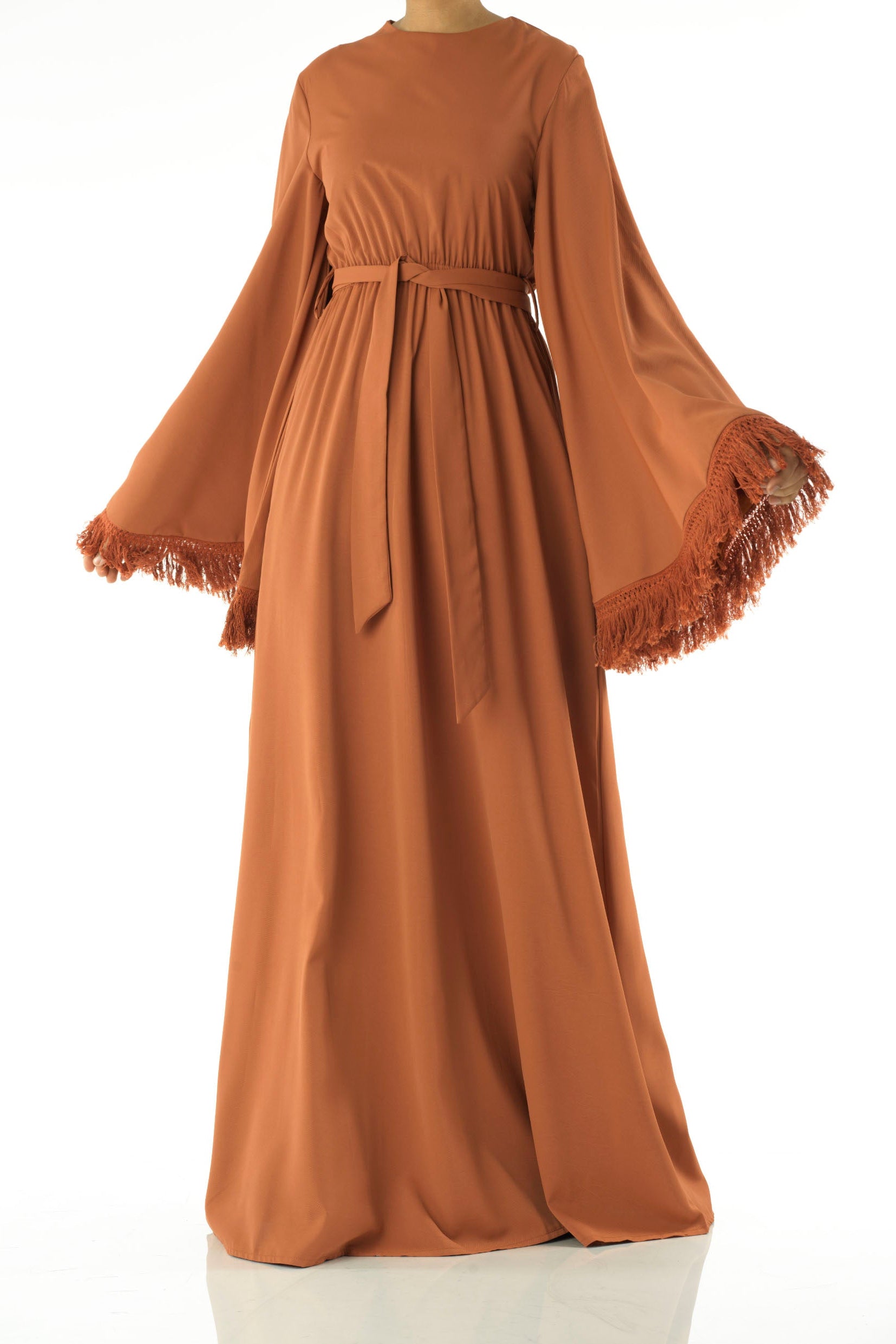 Be captivated in tassel modest maxi dress Kabayare