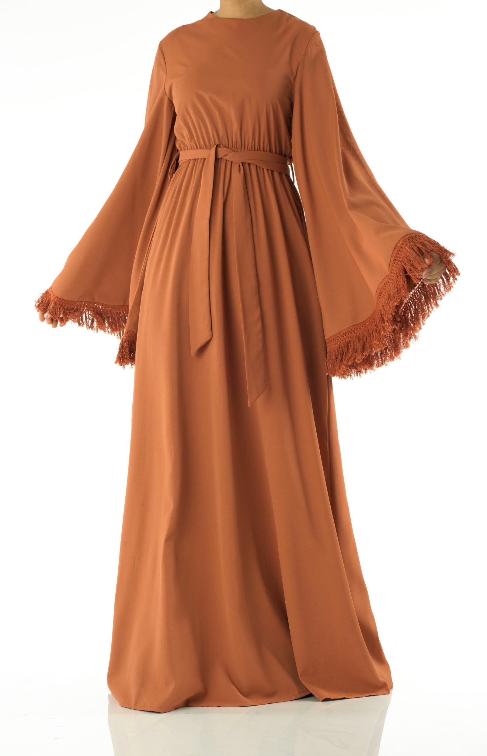 Be captivated in tassel modest maxi dress Kabayare
