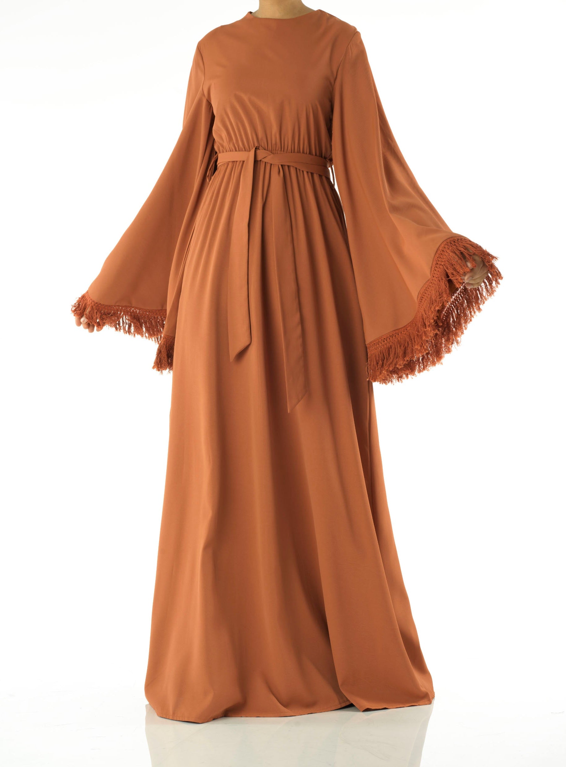 Be captivated in tassel modest maxi dress Kabayare