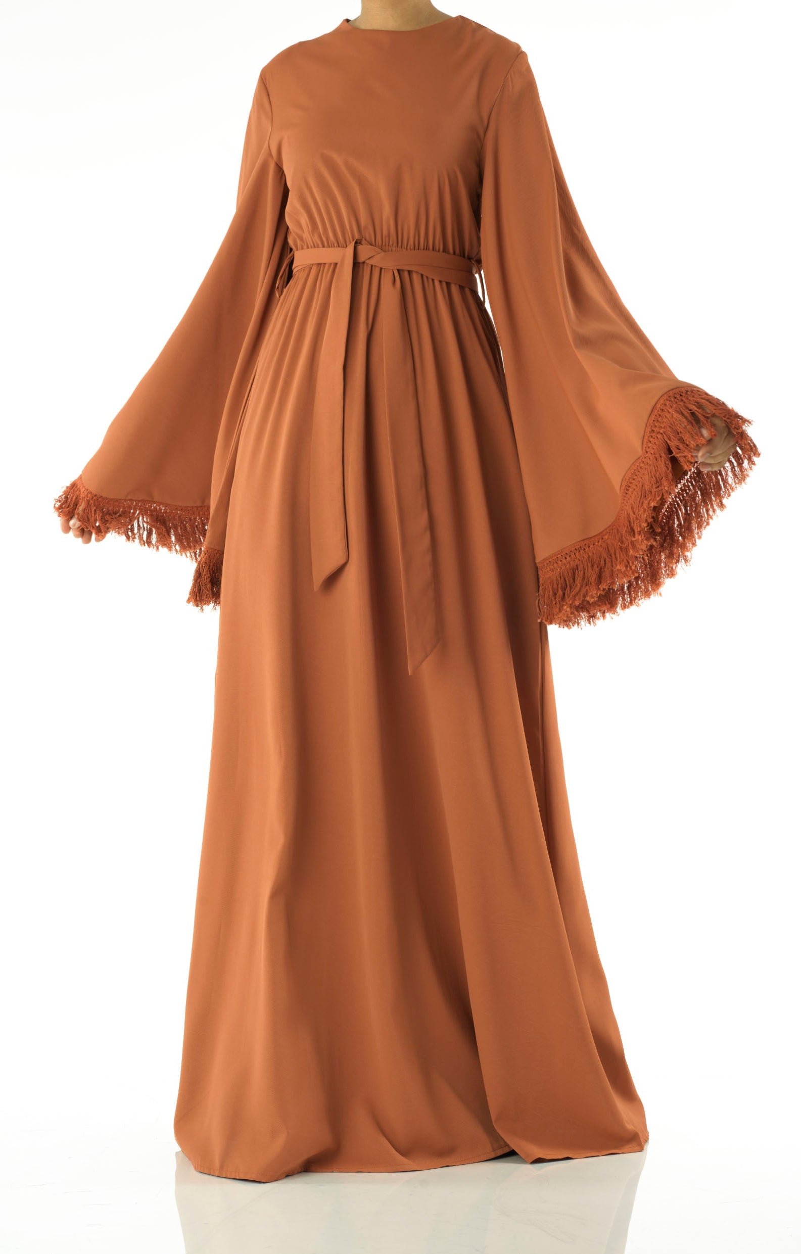 Be captivated in tassel modest maxi dress Kabayare