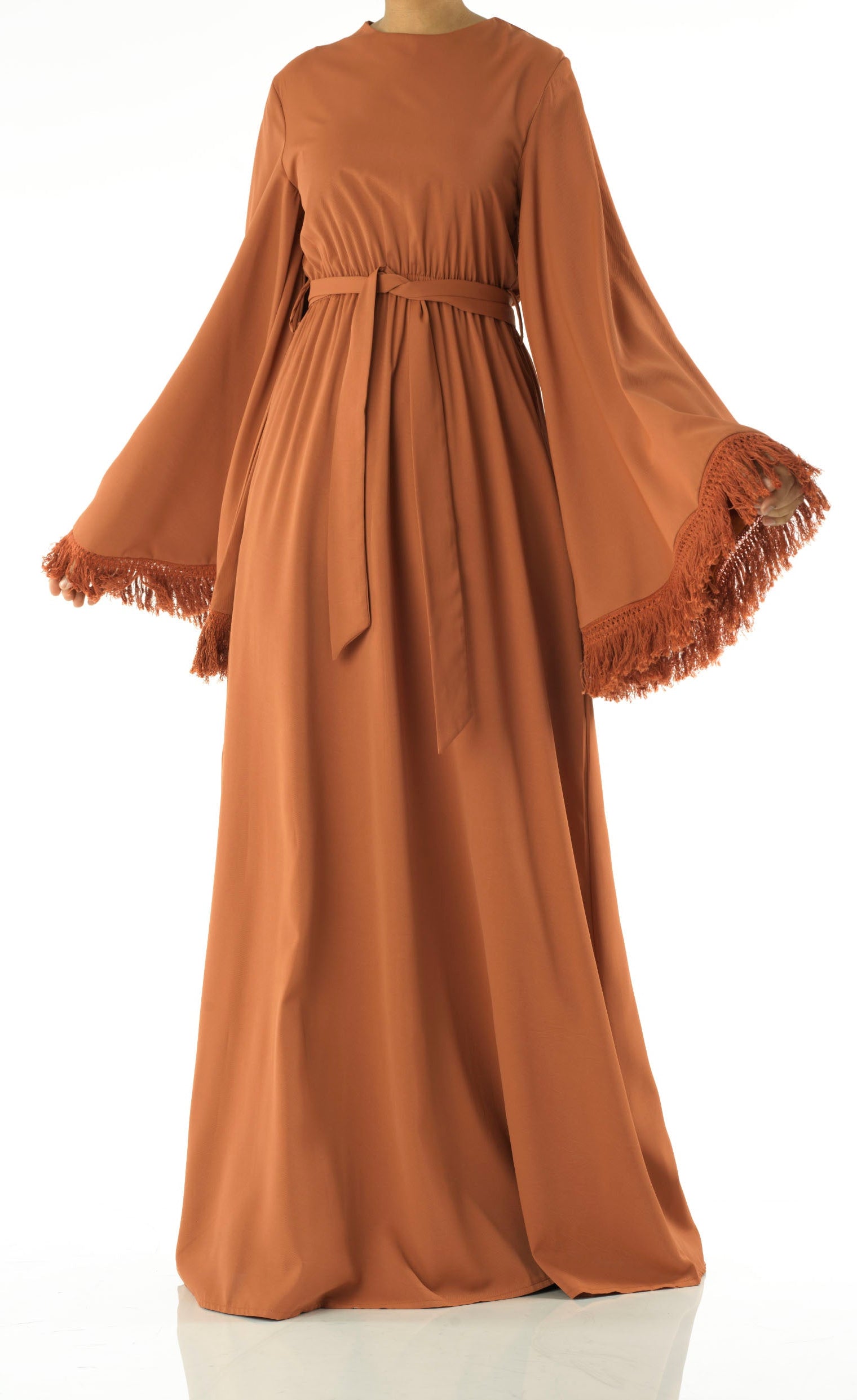 Be captivated in tassel modest maxi dress Kabayare
