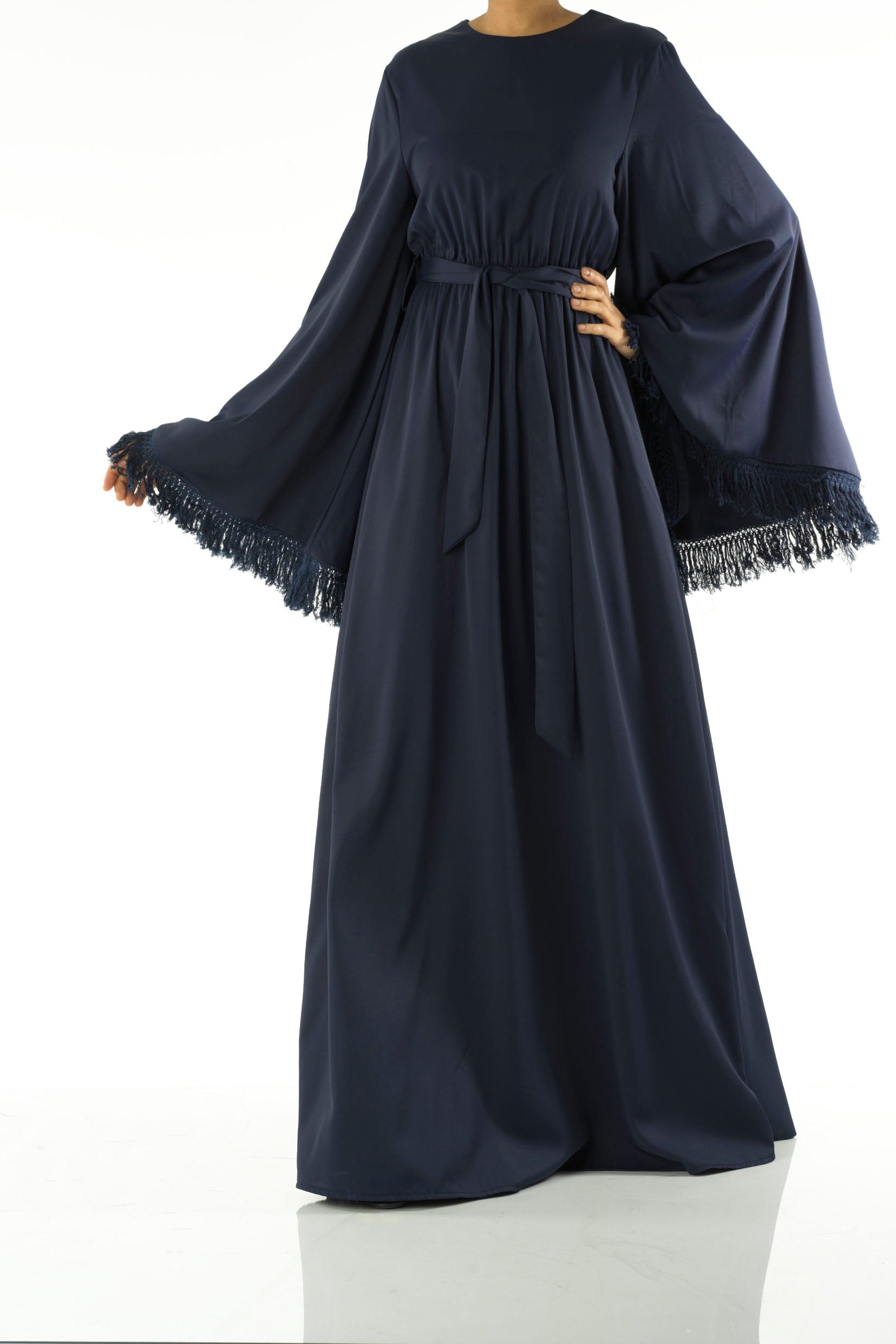 Be captivated in tassel modest maxi dress Kabayare