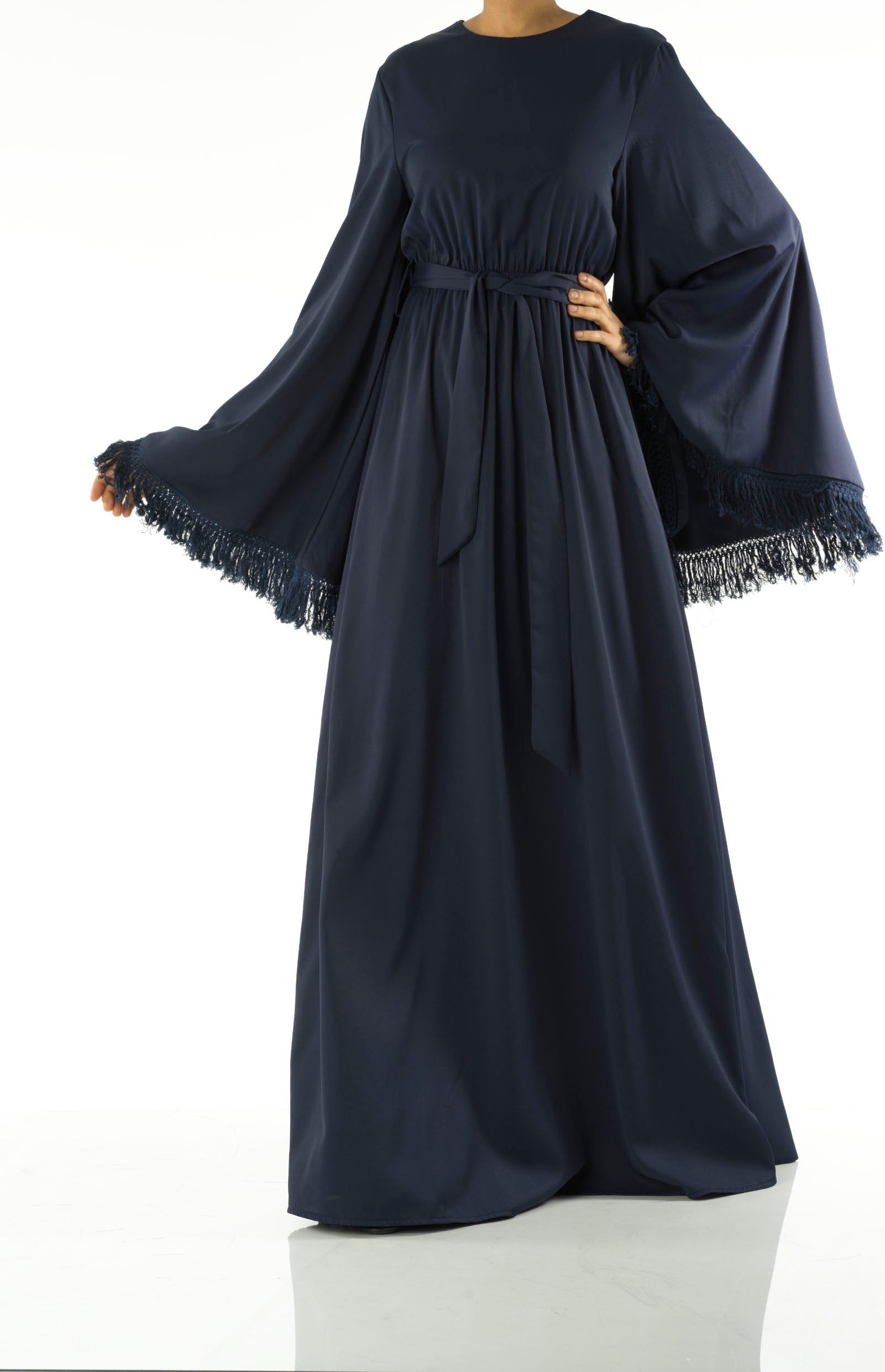 Be captivated in tassel modest maxi dress Kabayare