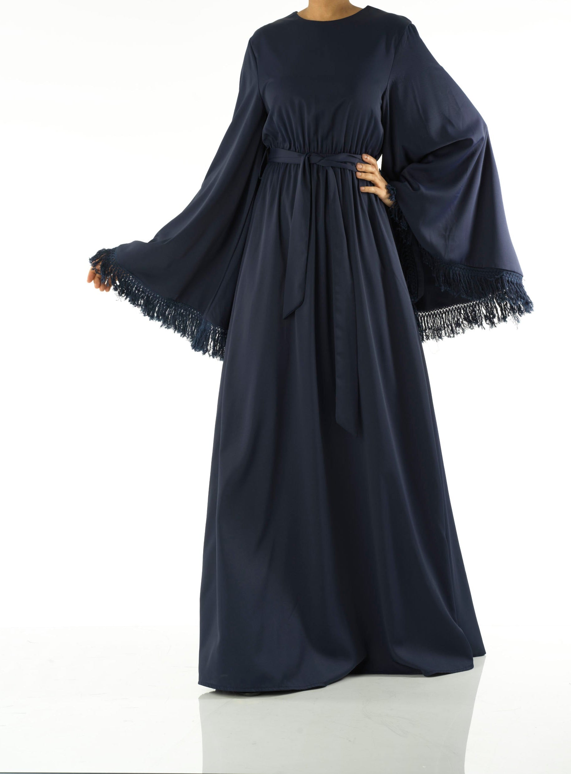 Be captivated in tassel modest maxi dress Kabayare