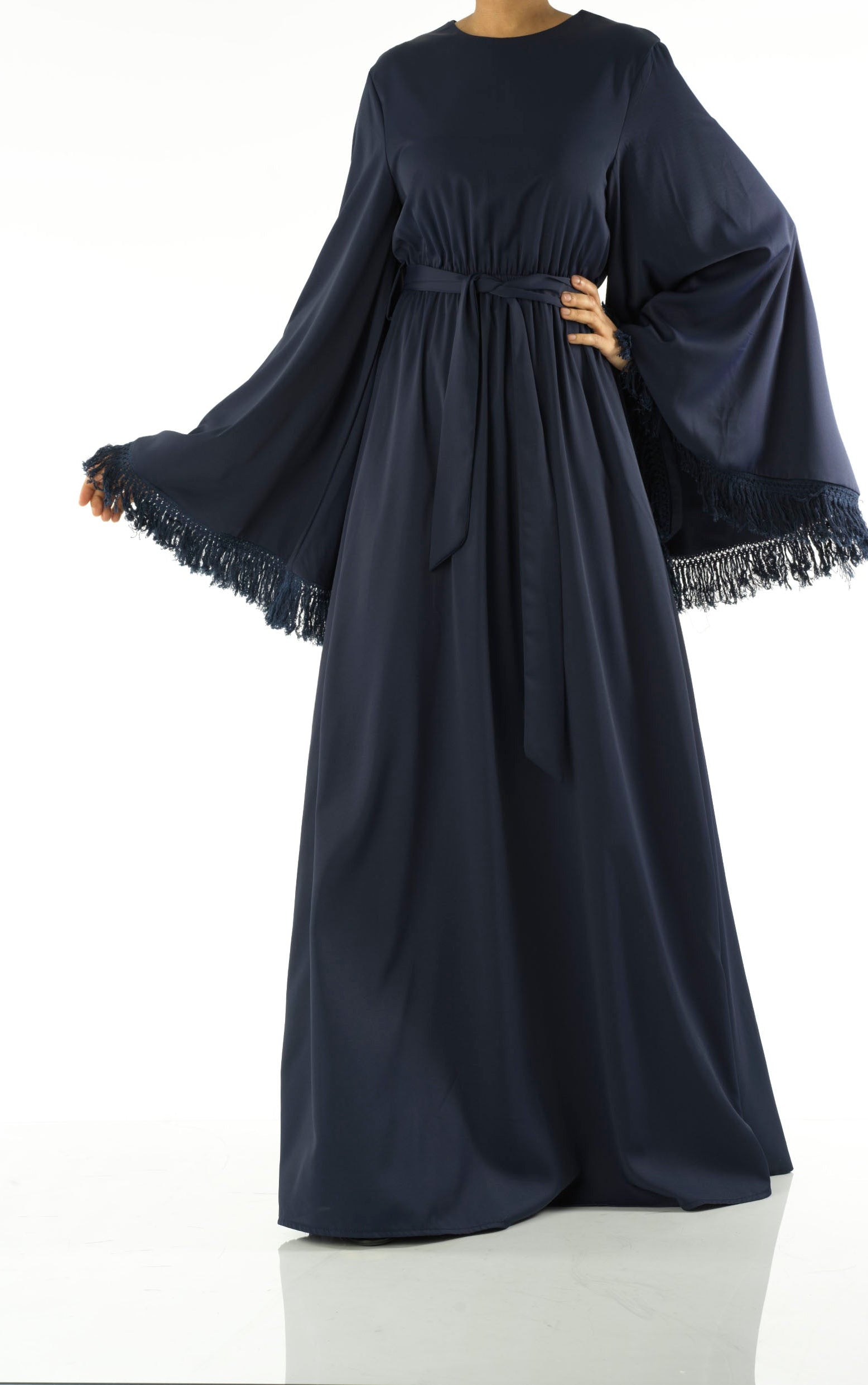 Be captivated in tassel modest maxi dress Kabayare