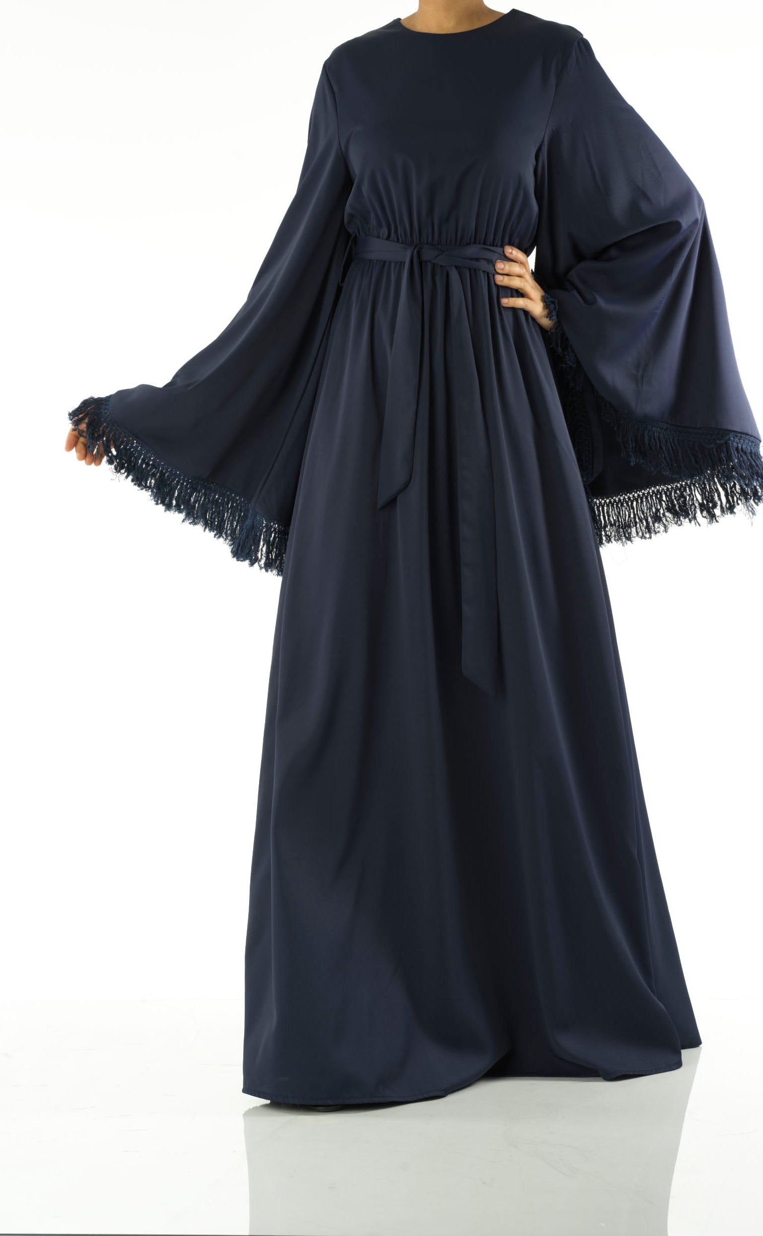 Be captivated in tassel modest maxi dress Kabayare