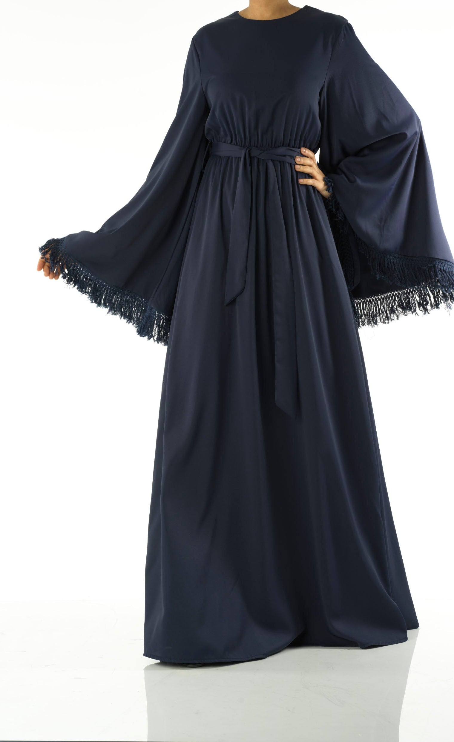 Be captivated in tassel modest maxi dress Kabayare