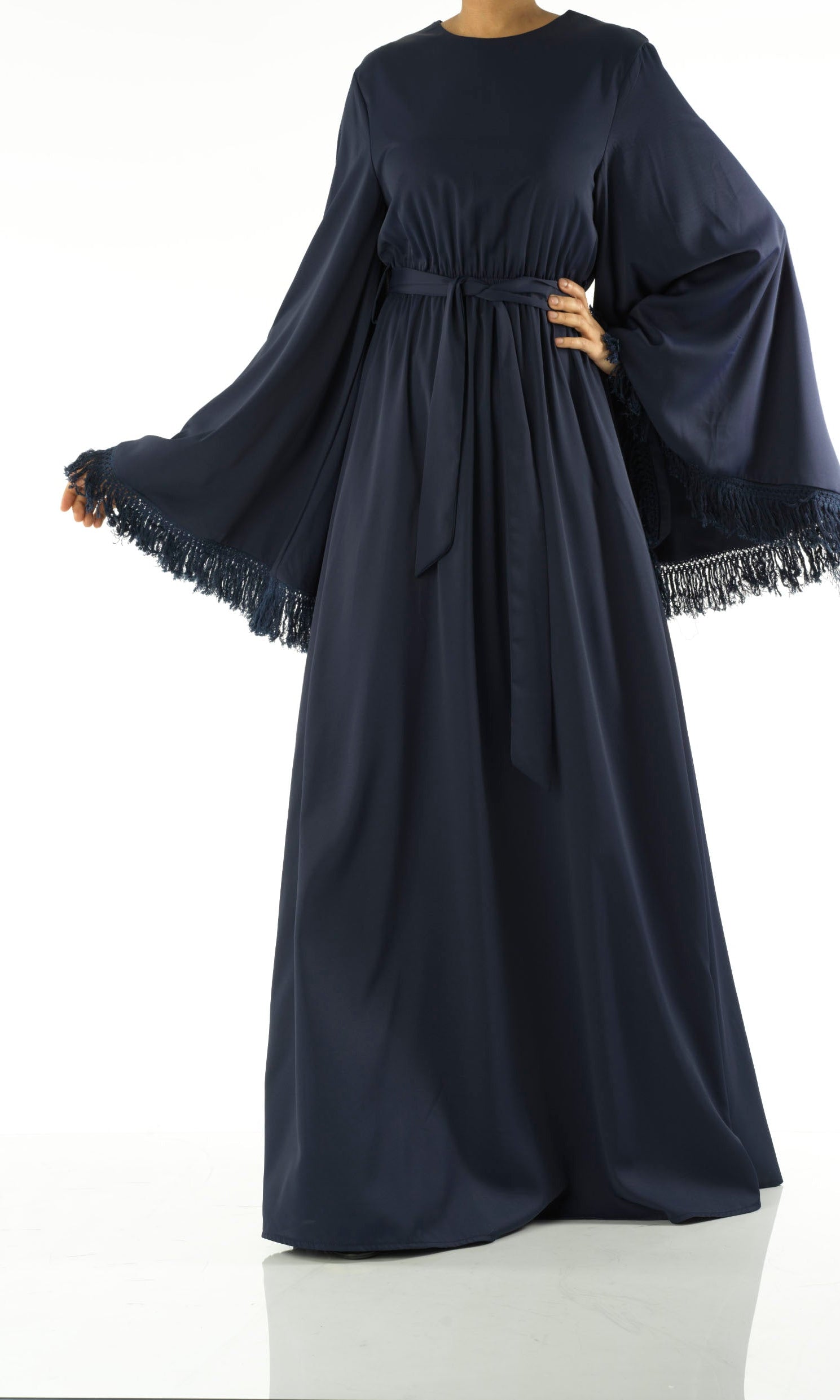 Be captivated in tassel modest maxi dress Kabayare