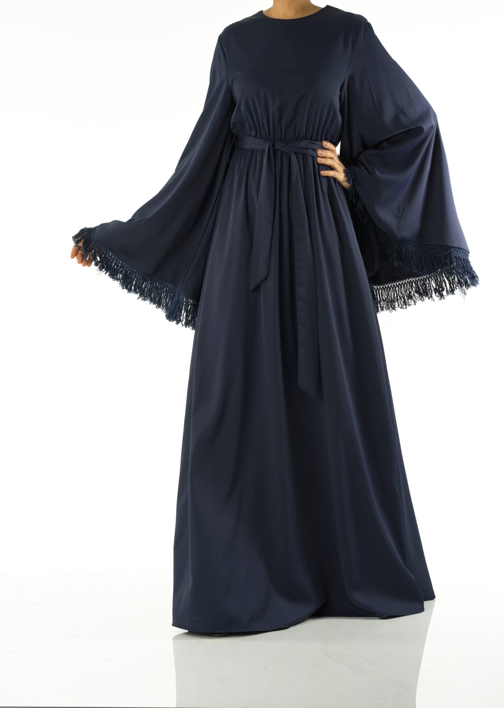 Be captivated in tassel modest maxi dress Kabayare