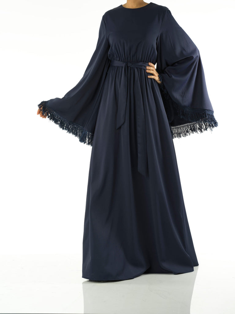Be captivated in tassel modest maxi dress Kabayare