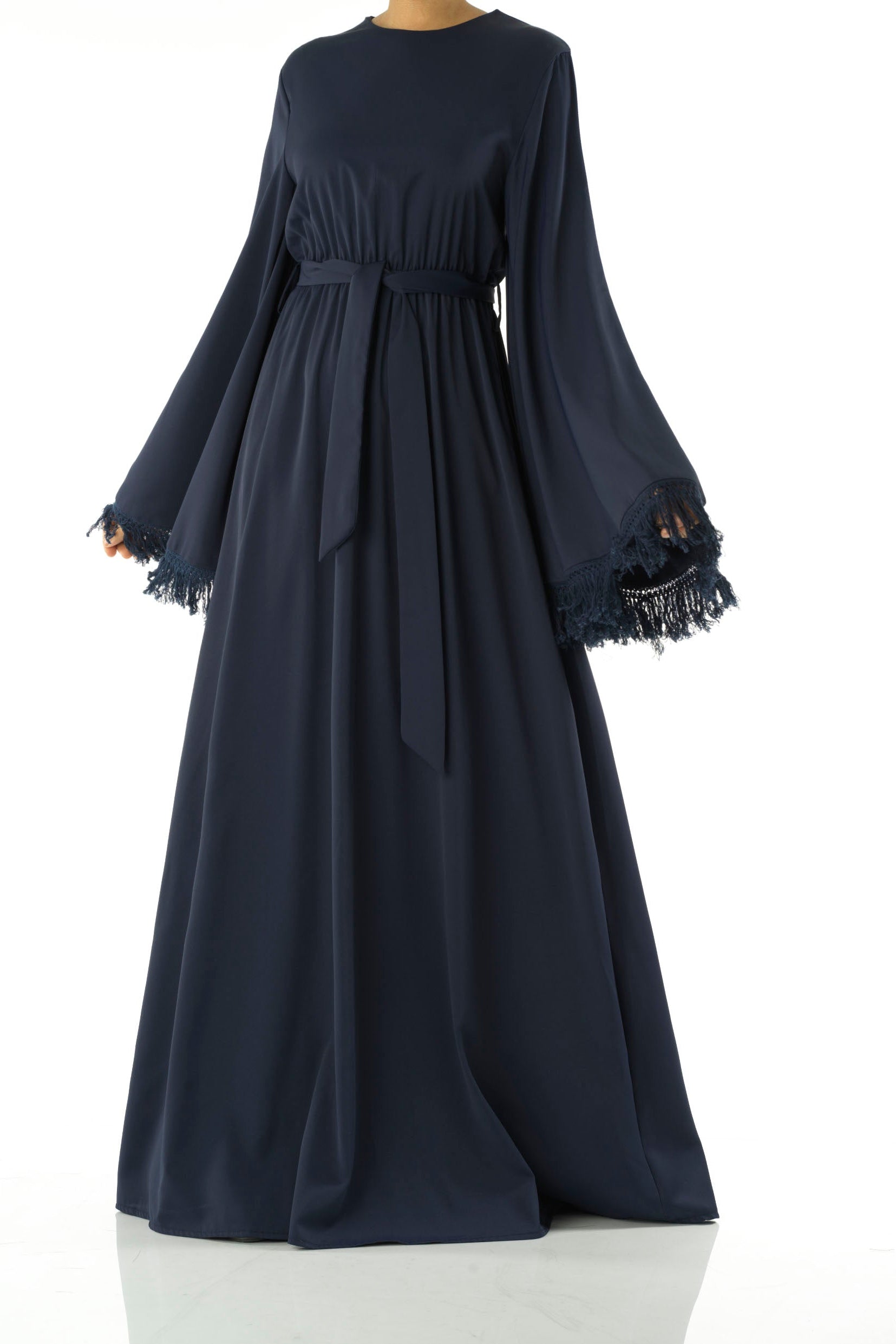 Be captivated in tassel modest maxi dress Kabayare