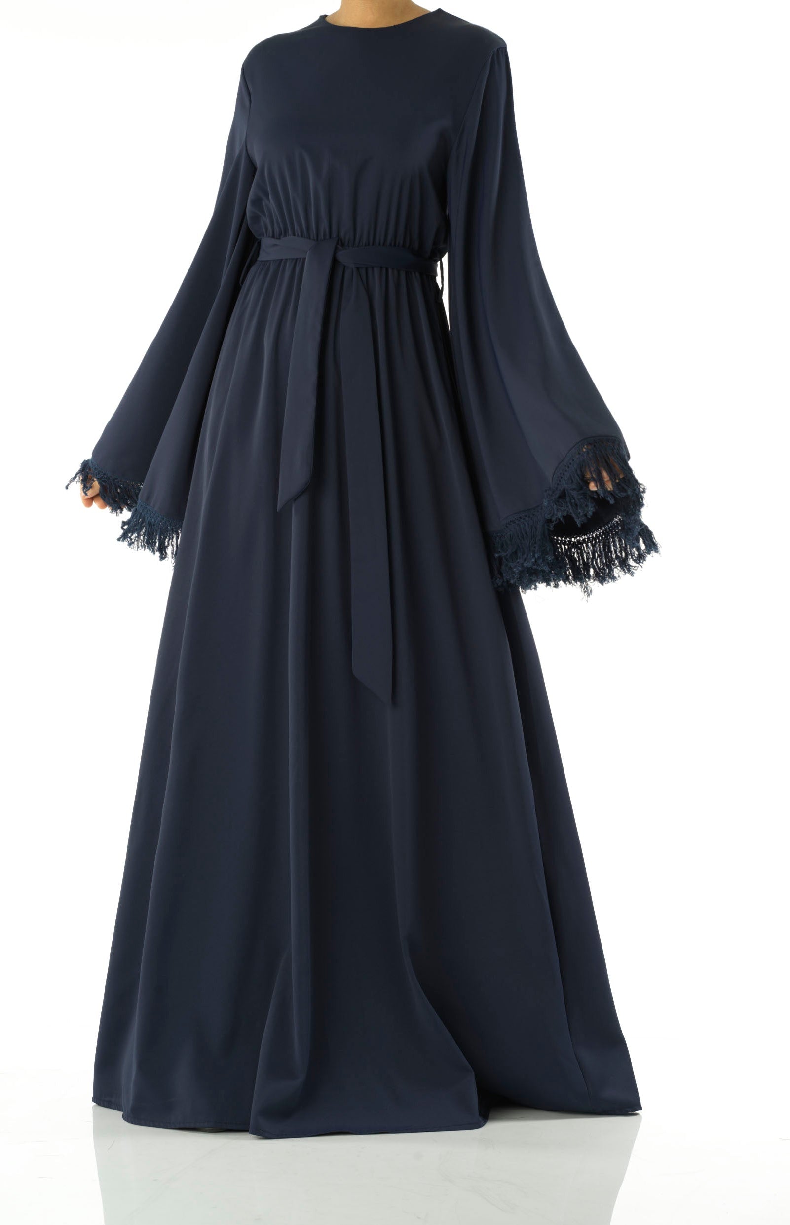 Be captivated in tassel modest maxi dress Kabayare