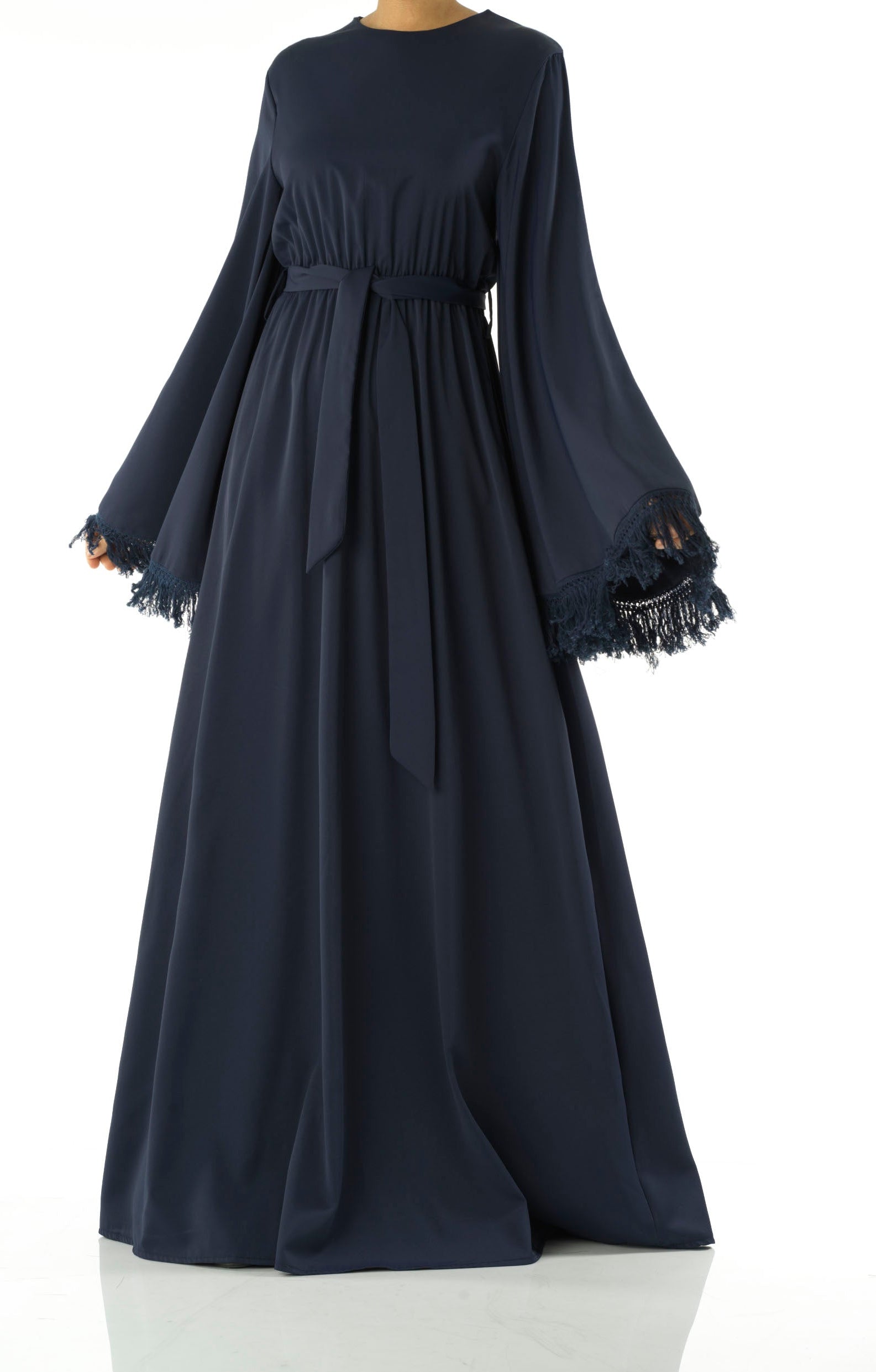 Be captivated in tassel modest maxi dress Kabayare