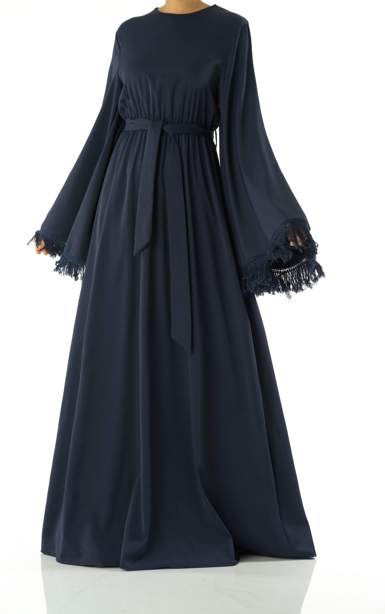 Be captivated in tassel modest maxi dress Kabayare