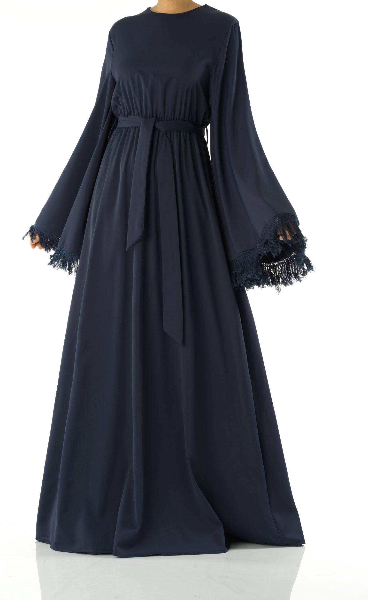 Be captivated in tassel modest maxi dress Kabayare