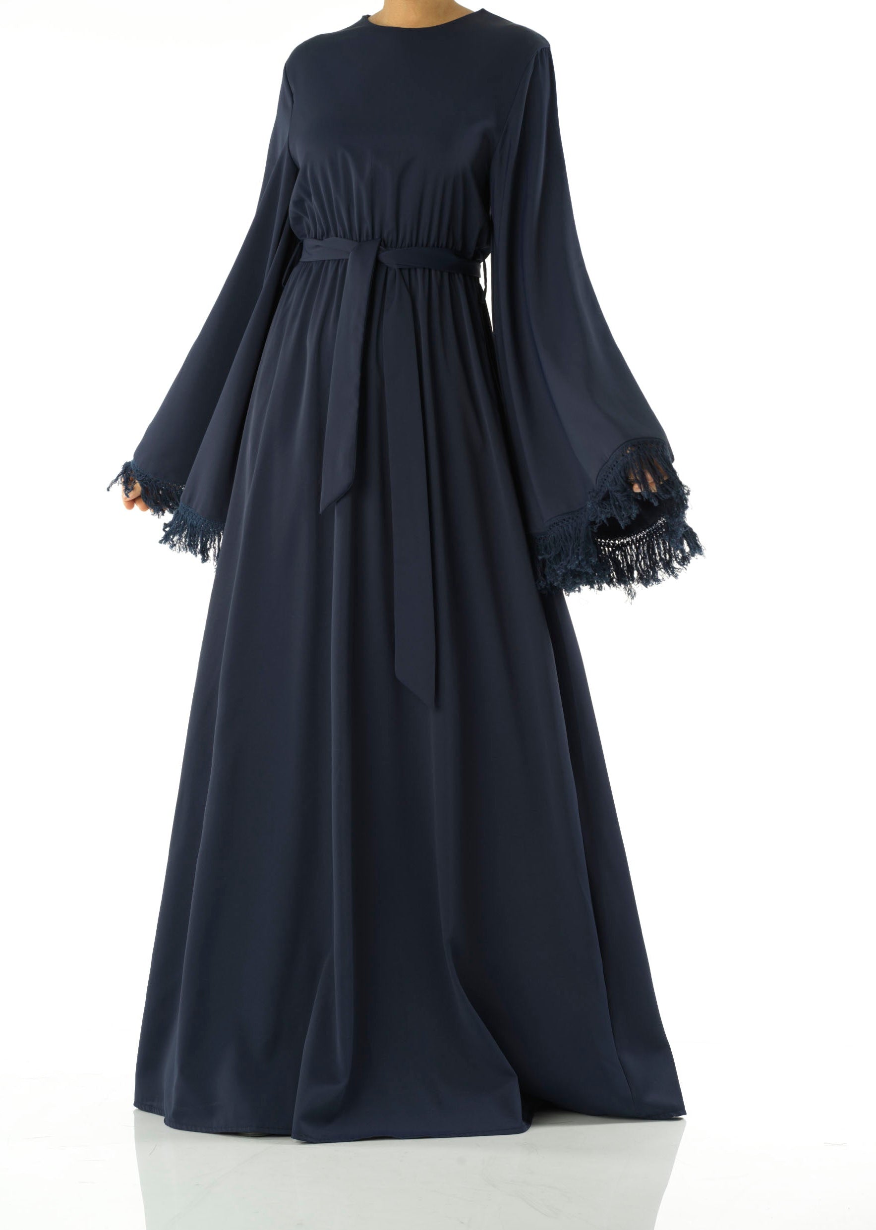 Be captivated in tassel modest maxi dress Kabayare