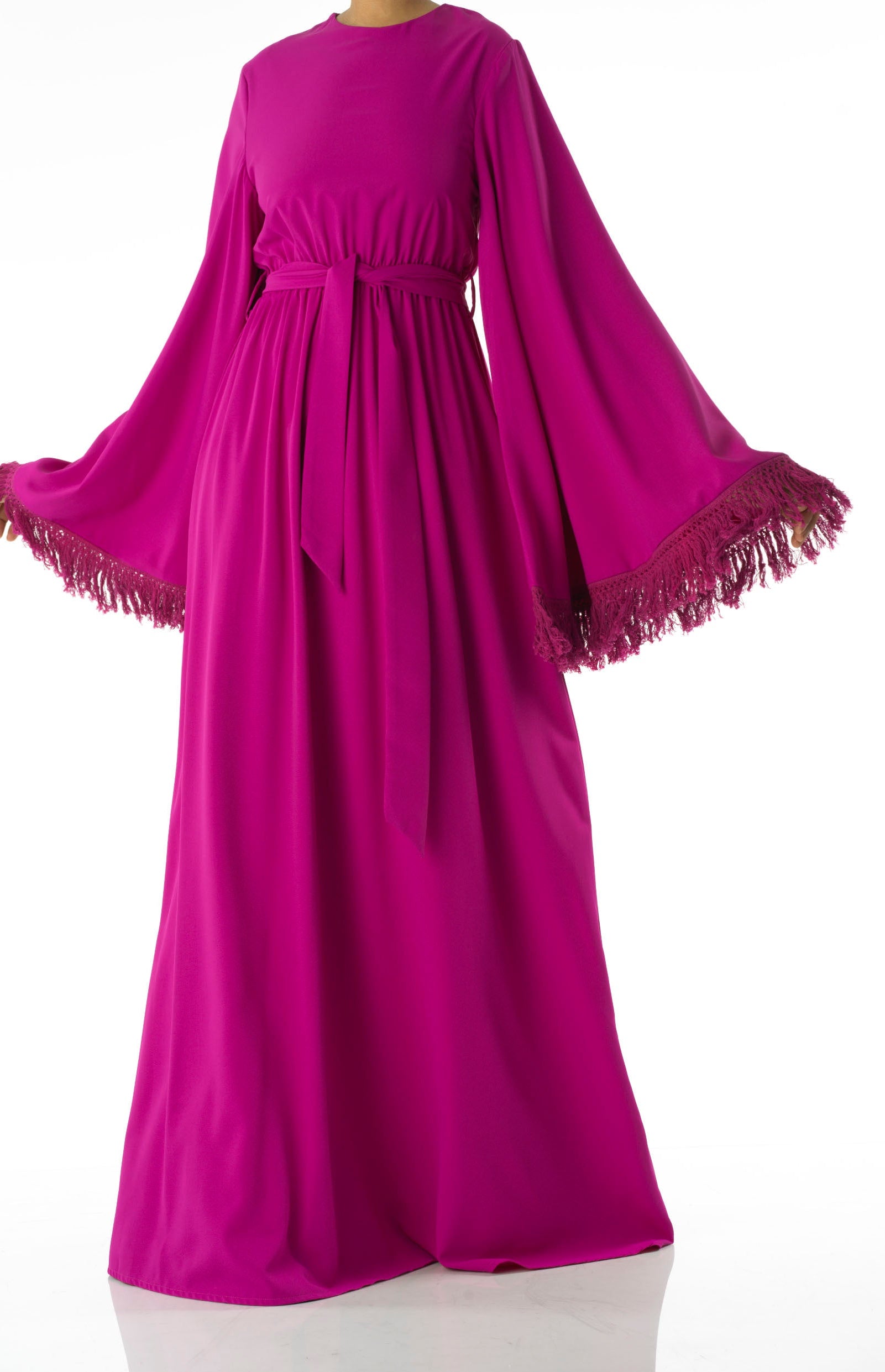 Be captivated in tassel modest maxi dress Kabayare
