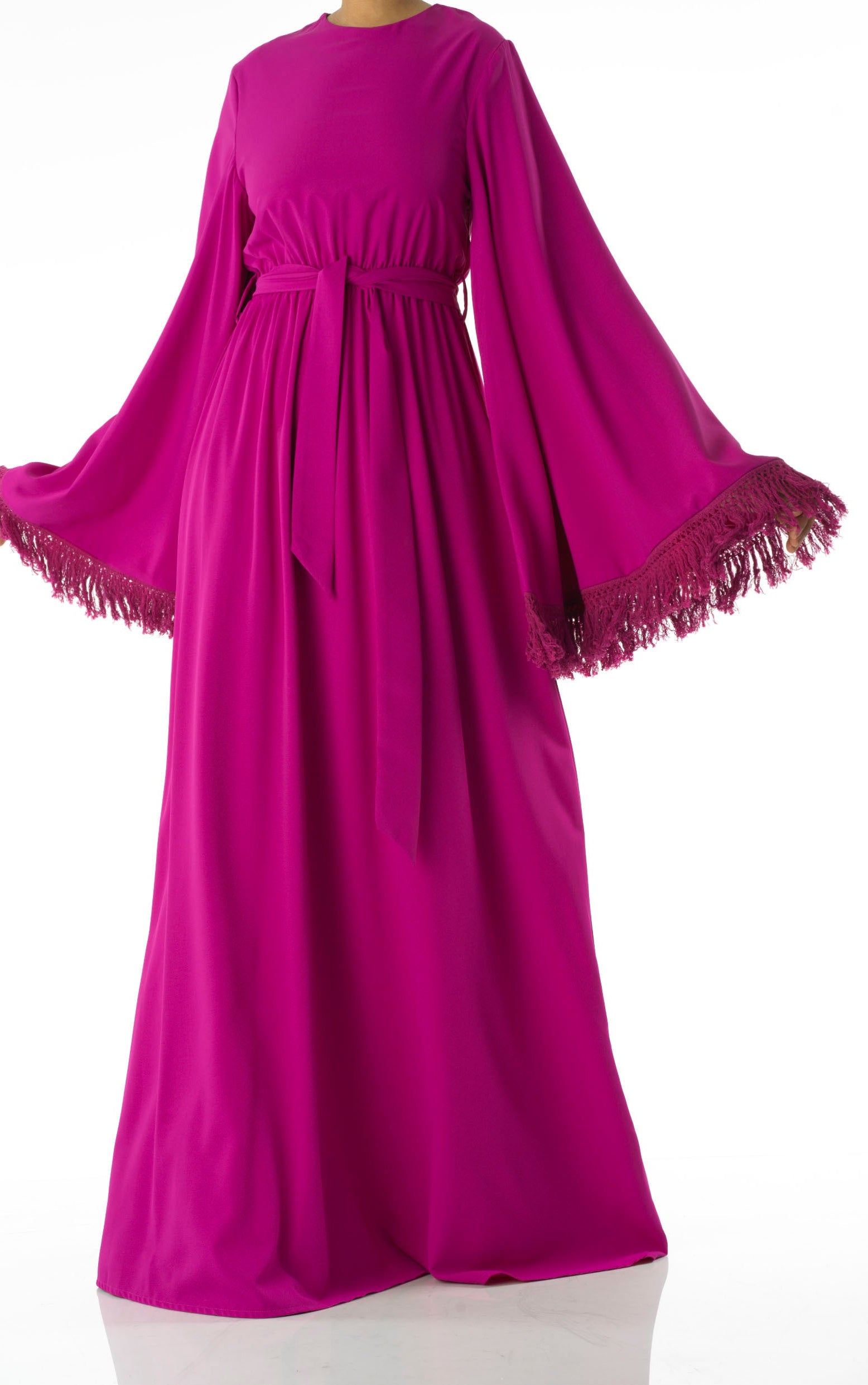 Be captivated in tassel modest maxi dress Kabayare