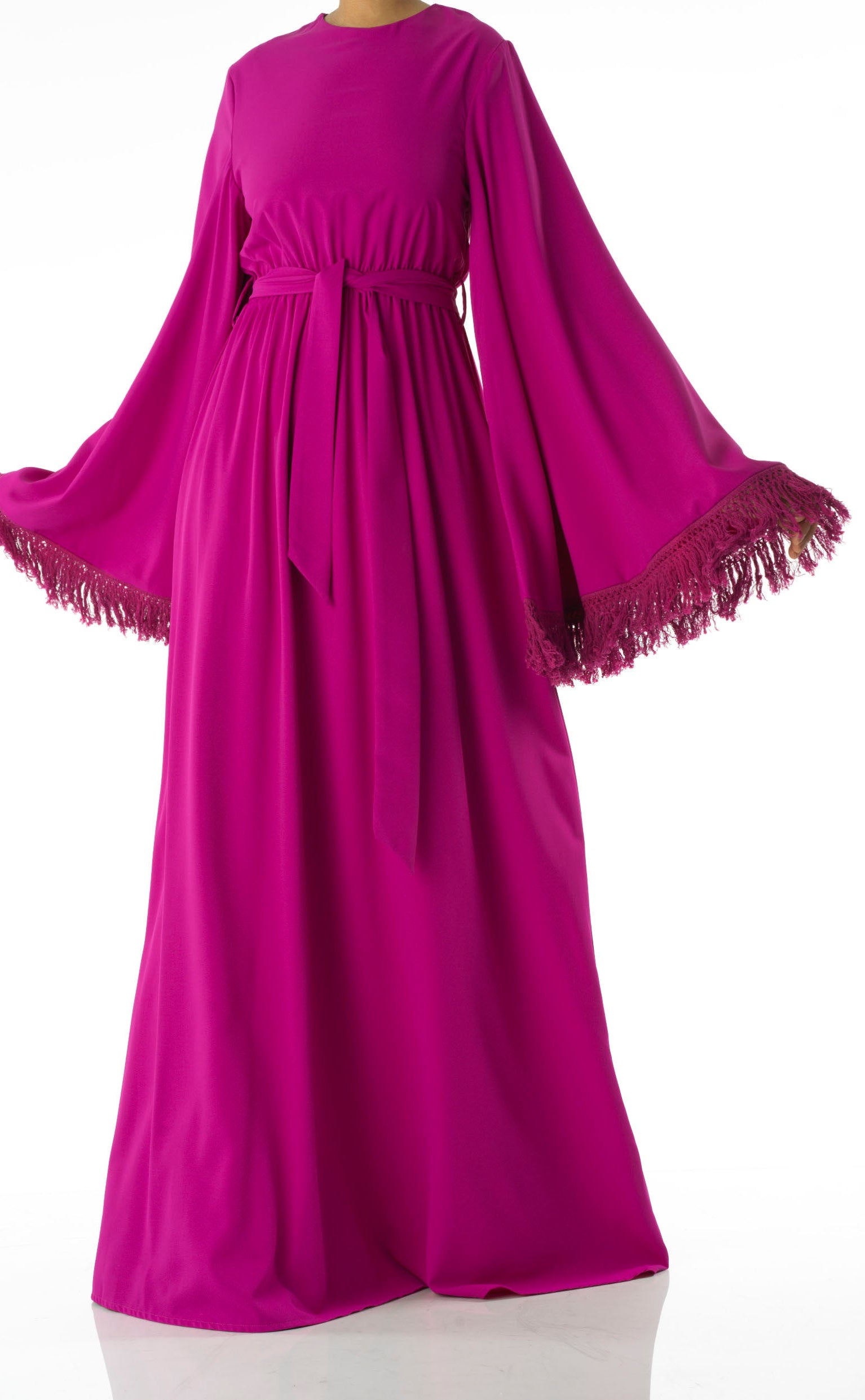 Be captivated in tassel modest maxi dress Kabayare