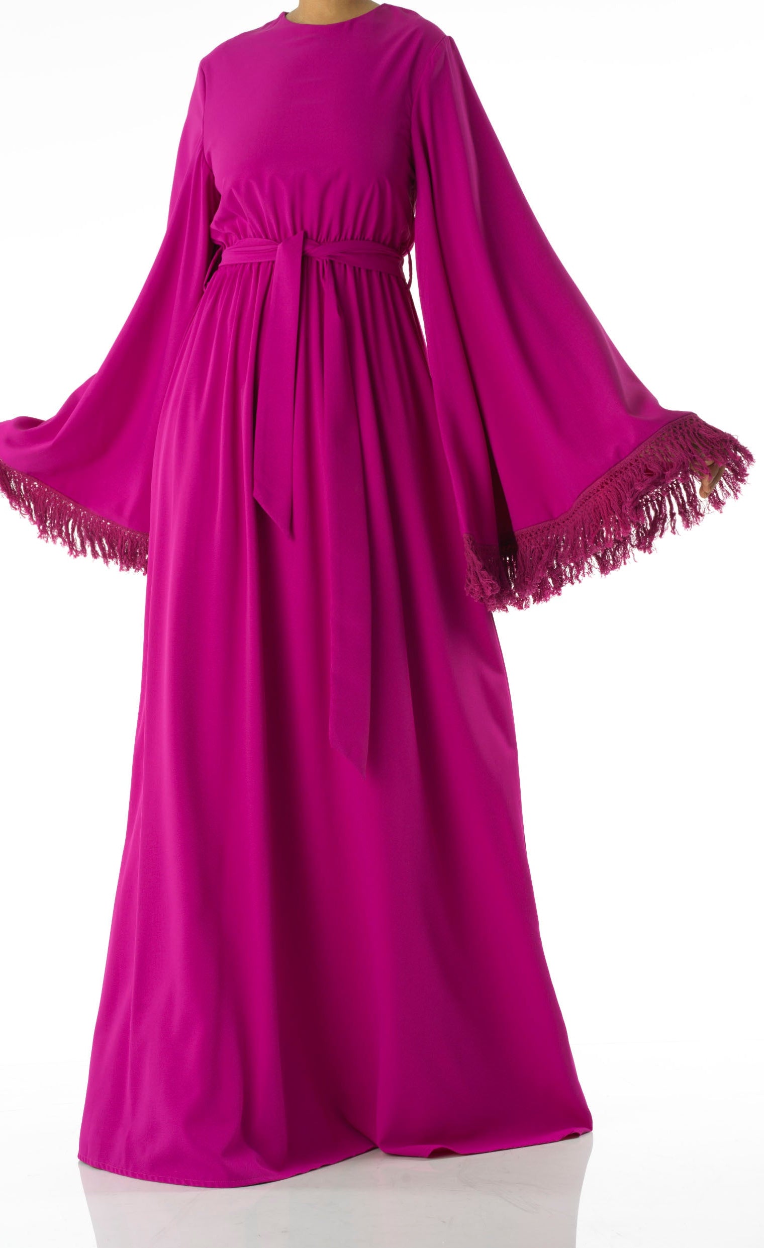 Be captivated in tassel modest maxi dress Kabayare
